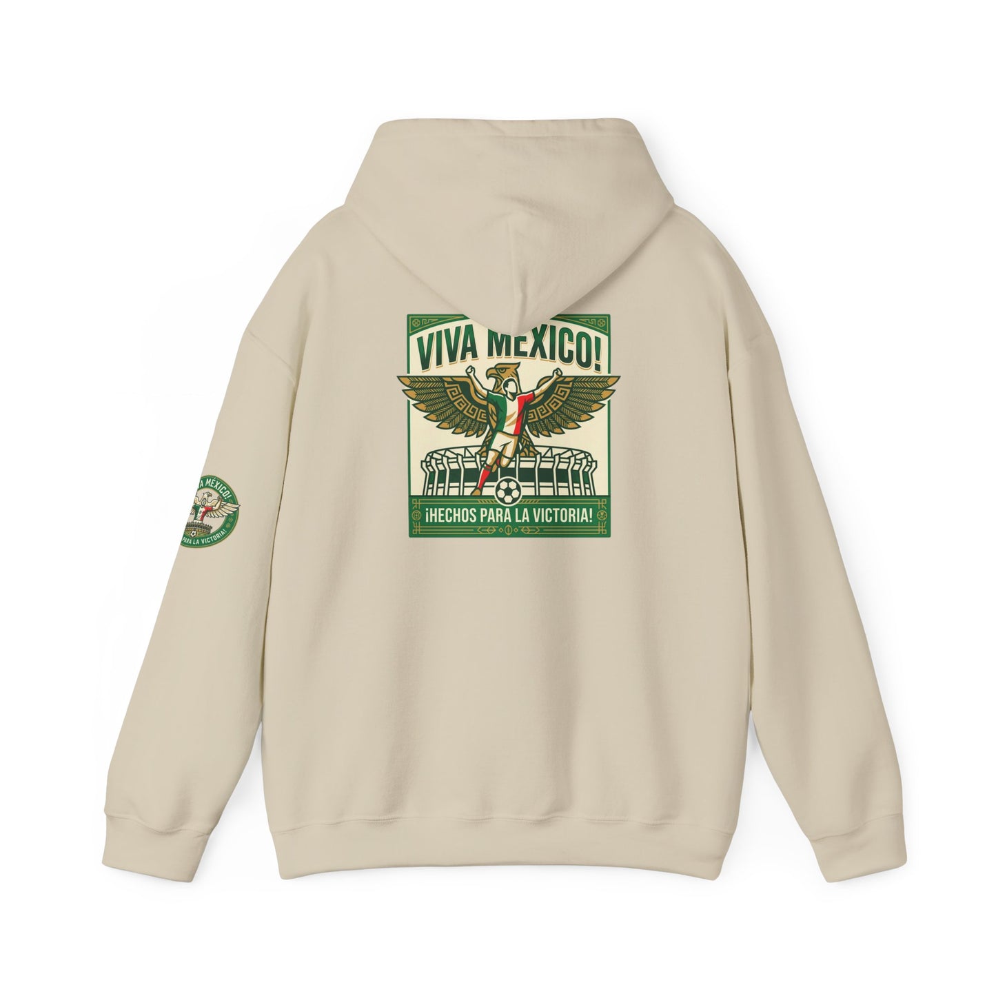 Viva México Soccer Hoodie — Retro Eagle Mexican Pride Graphic