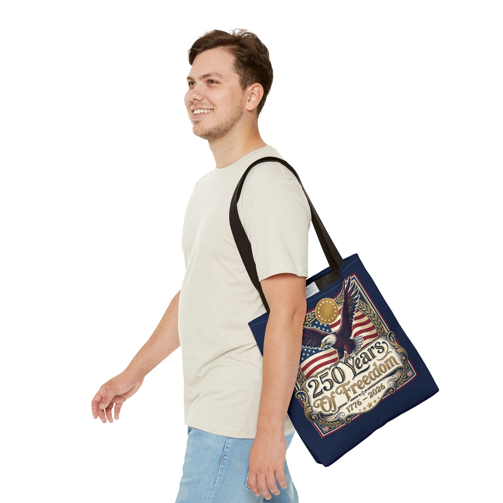 250 Years of Freedom Tote Bag — USA 250th ANNIVERSARY Eagle American Flag Tote Bag - Trending Novelties & Gifts