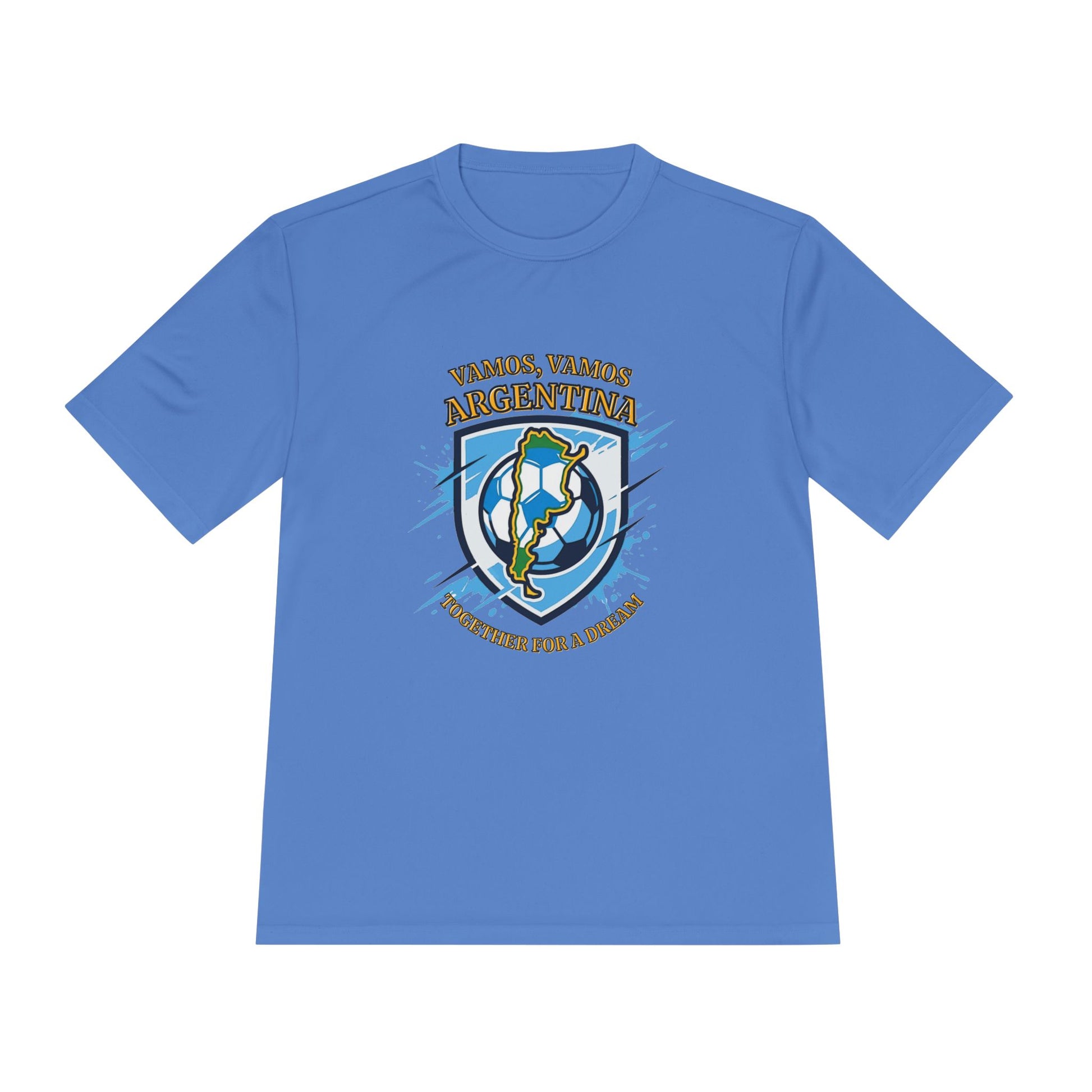 Argentina Soccer Shield Tee — "Vamos, Vamos Argentina" Football Shirt | Moisture-wicking tee - Trending Novelties & Gifts