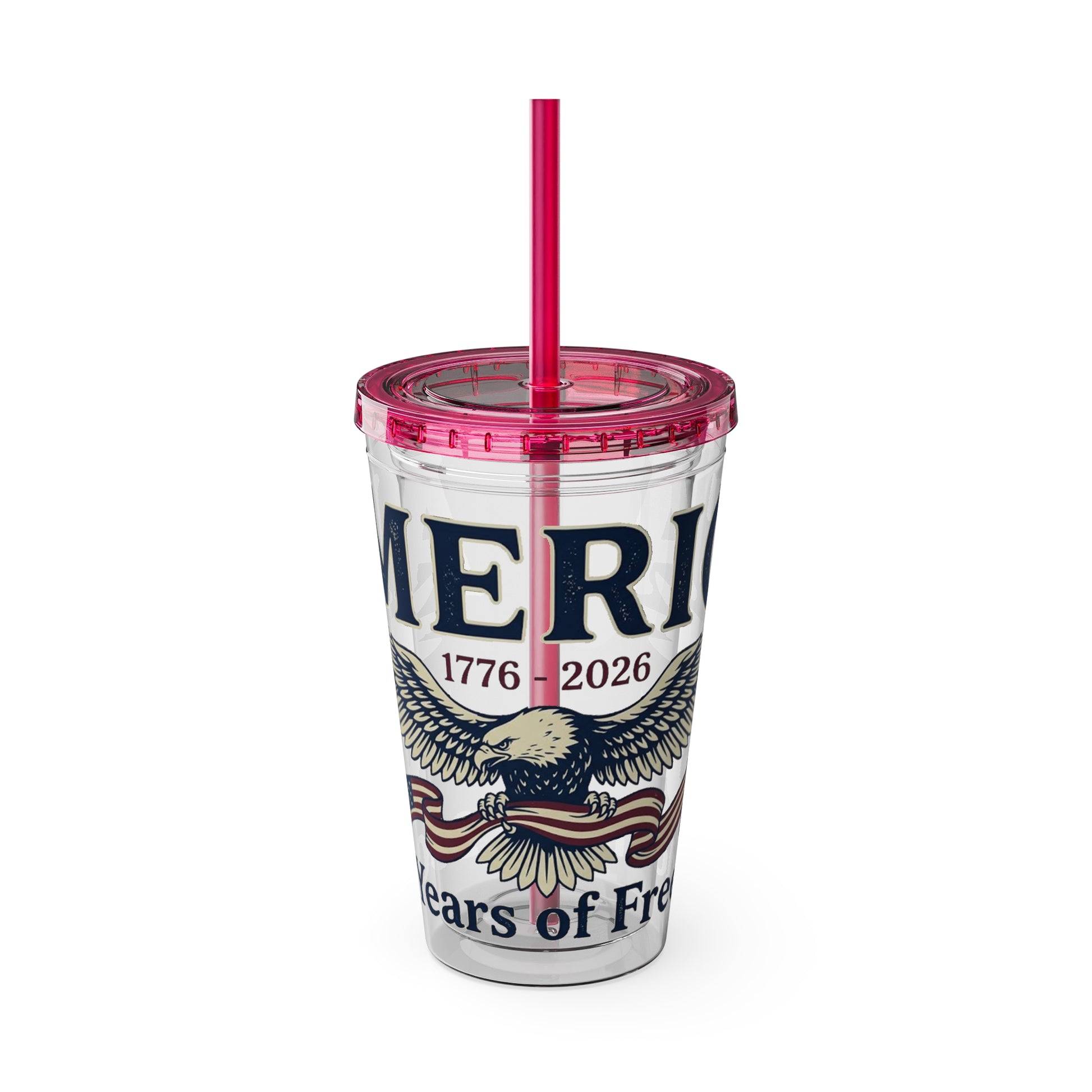 Patriotic 250th Anniversary Eagle Tumbler with Straw — 16oz - Trending Novelties & Gifts