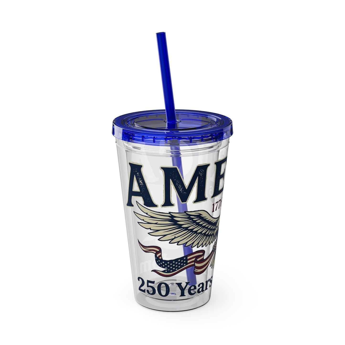 Patriotic 250th Anniversary Eagle Tumbler with Straw — 16oz - Trending Novelties & Gifts
