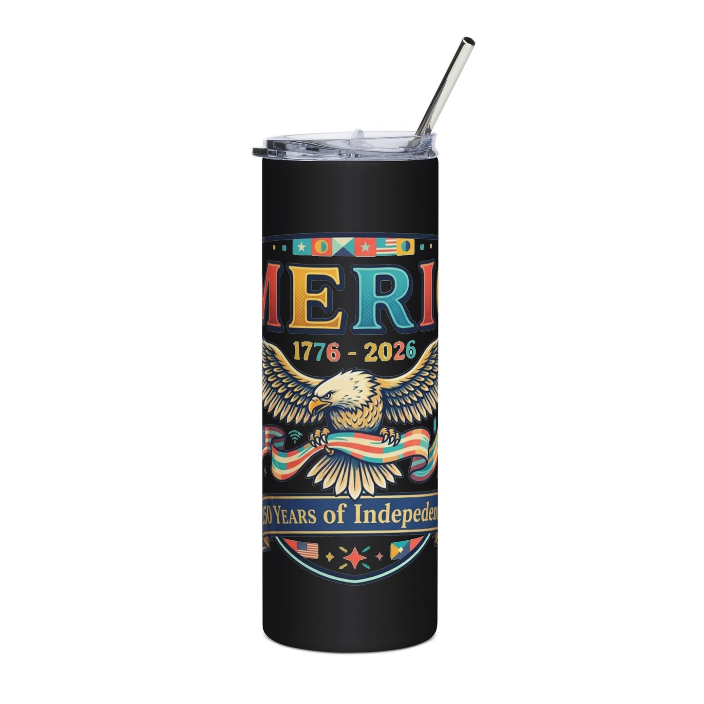 USA 250th ANNIVERSARY Patriotic 20oz Stainless Tumbler — "America 250 Years" Eagle Travel Tumbler - Trending Novelties & Gifts