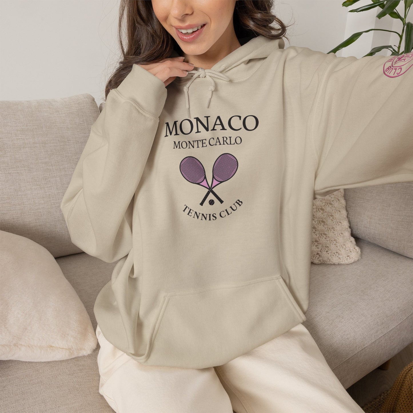 Monaco Monte Carlo Tennis Club Hoodie – Vintage Racket Logo Pullover