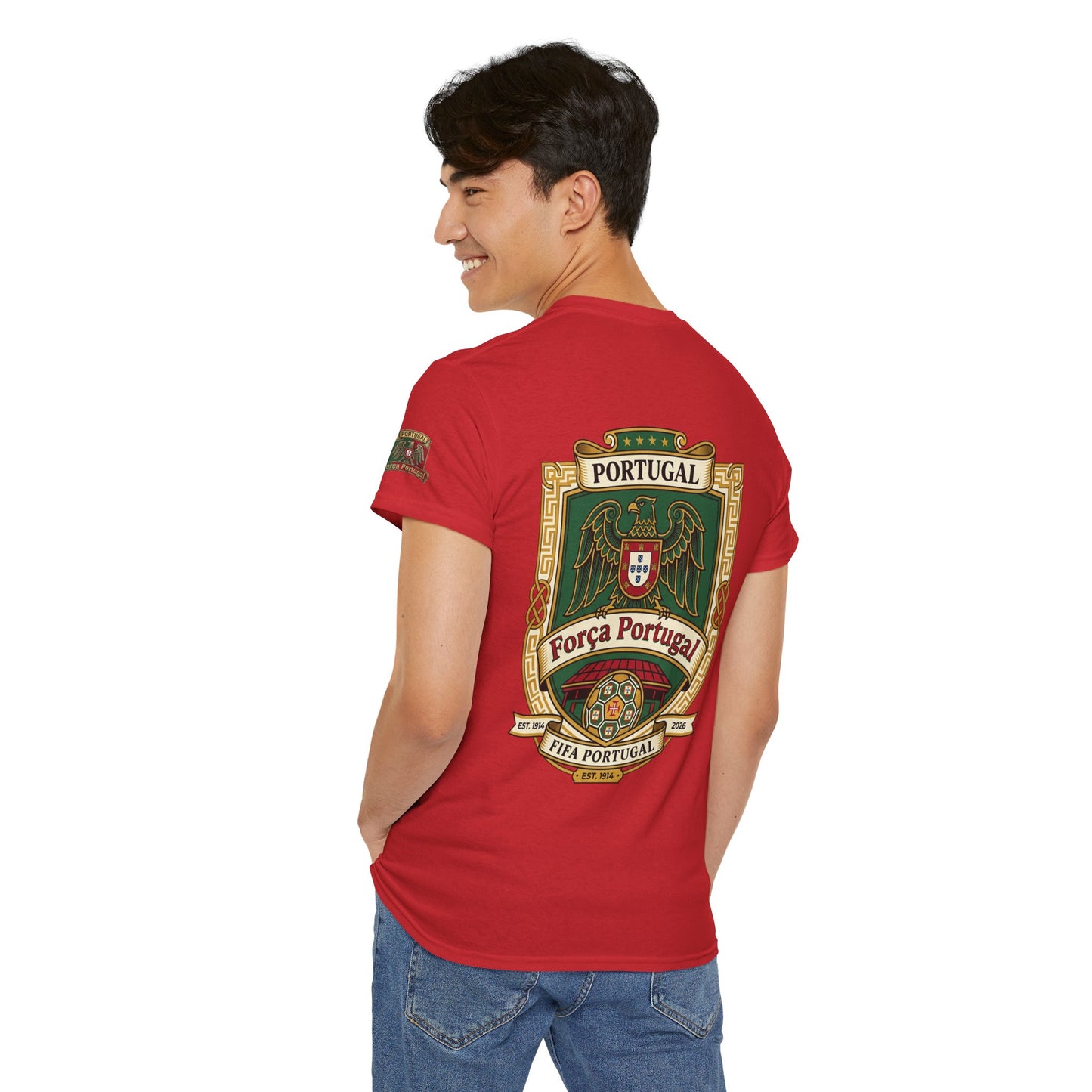 Portugal Soccer Team Fan T‑Shirt — Vintage Portugal Soccer Crest Tee