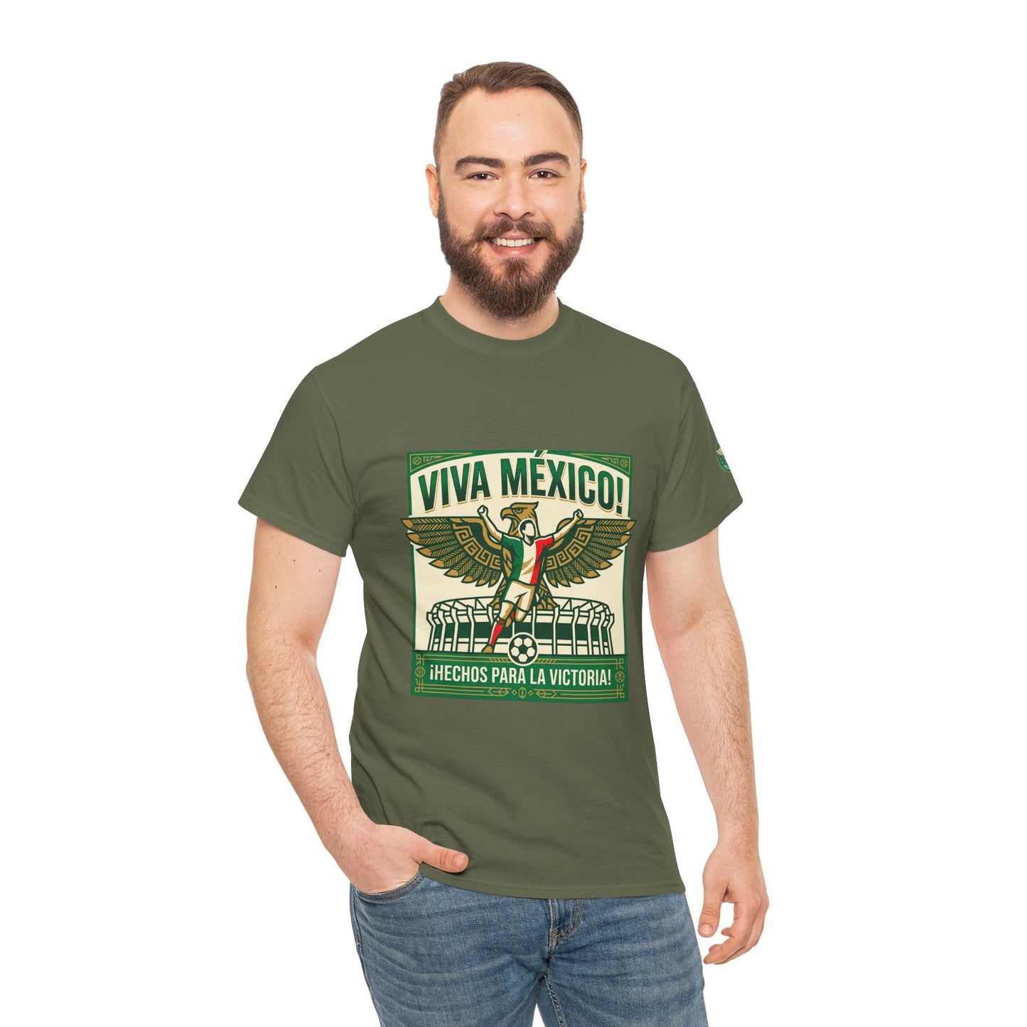 Viva México Soccer Tee — Patriotic Mexican Eagle Design (Hechos Para la Victoria)