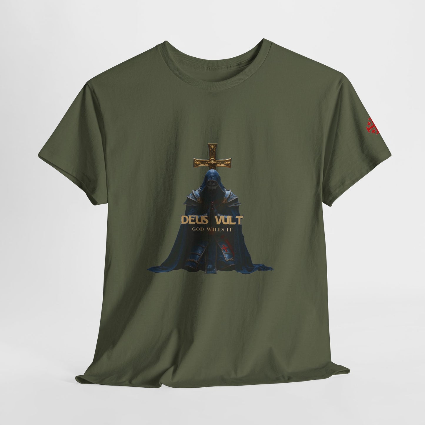 Deus Vult T-Shirt — Medieval Knight Cross Graphic Tee (CT)