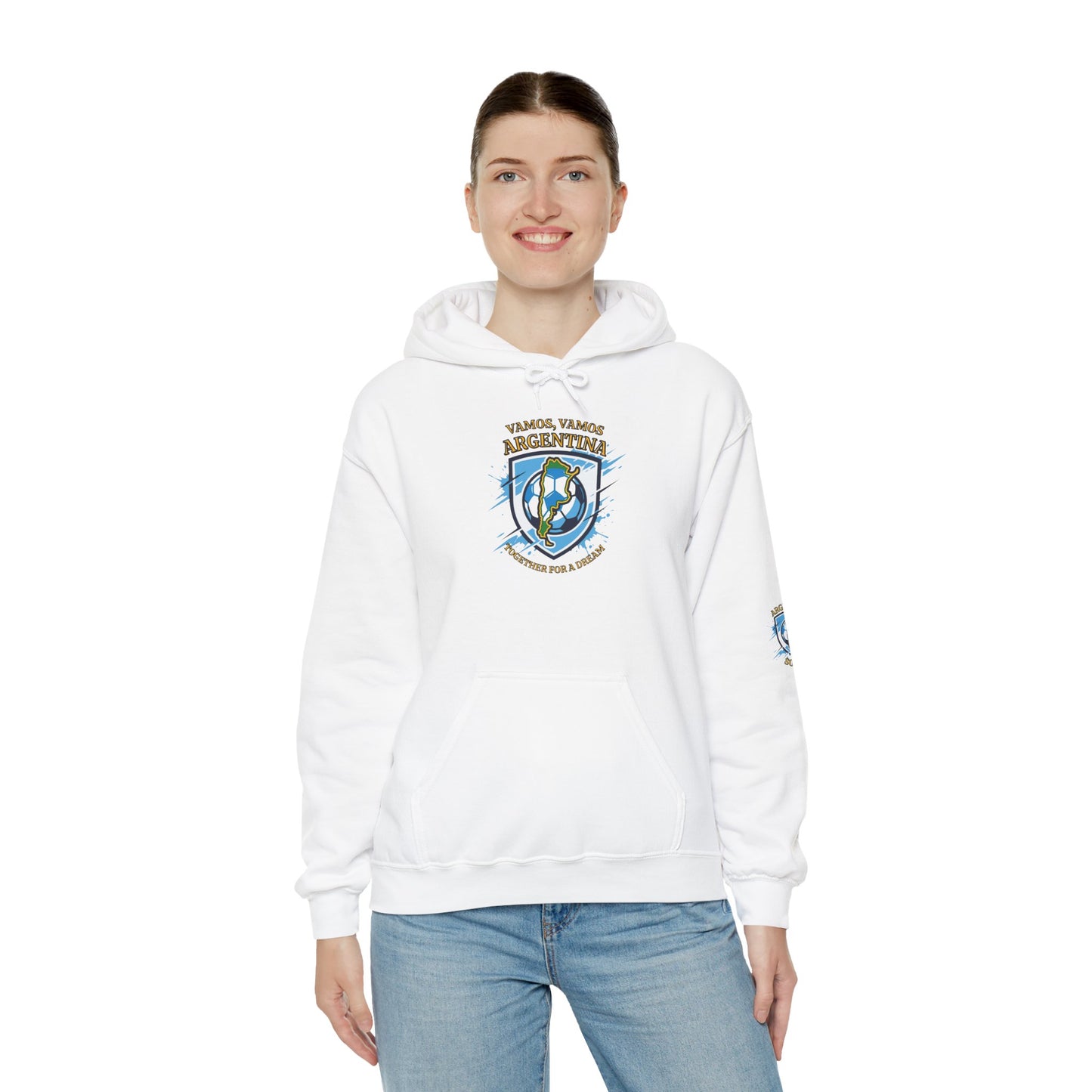 Argentina Soccer Hoodie – Vamos Argentina Crest "Together for a Dream" Fan Hoodie - Trending Novelties & Gifts