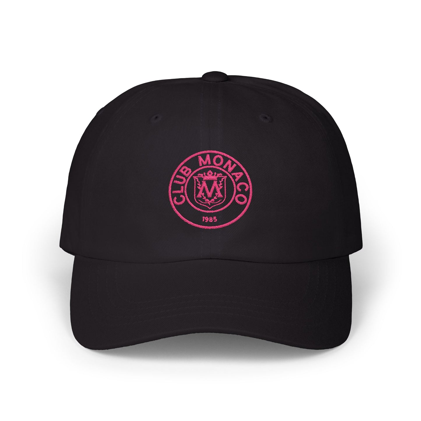 Club Monaco Embroidered Dad Cap — Classic White Baseball Hat (EM)