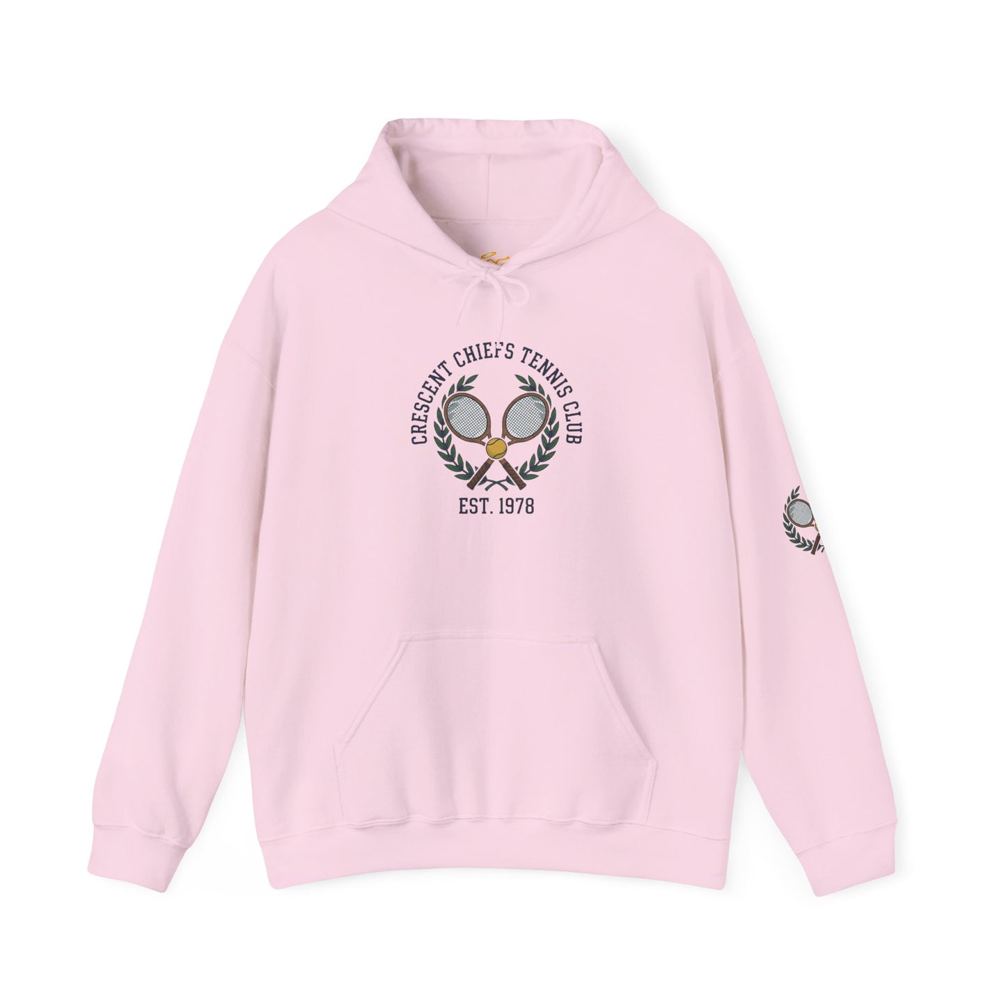 Tennis Club Hoodie — "Crescent Chief's Tennis Club" Retro Athletic Pullover