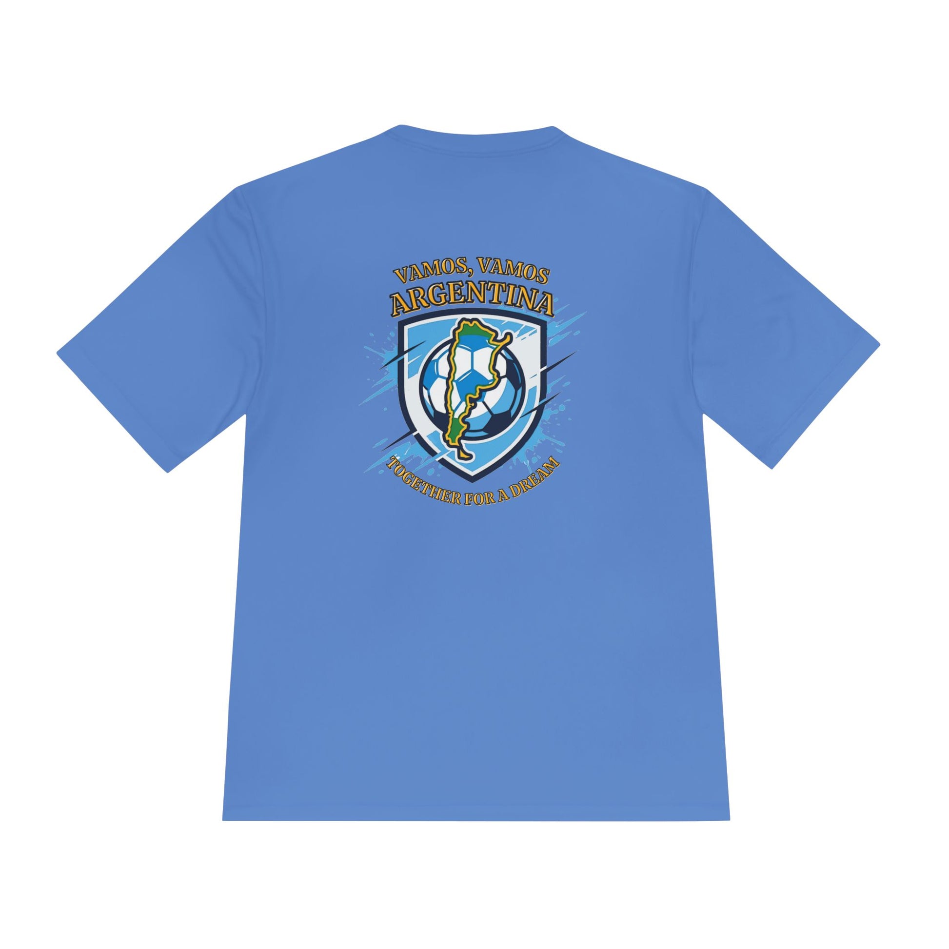 Argentina Soccer Shield Tee — "Vamos, Vamos Argentina" Football Shirt | Moisture-wicking tee - Trending Novelties & Gifts
