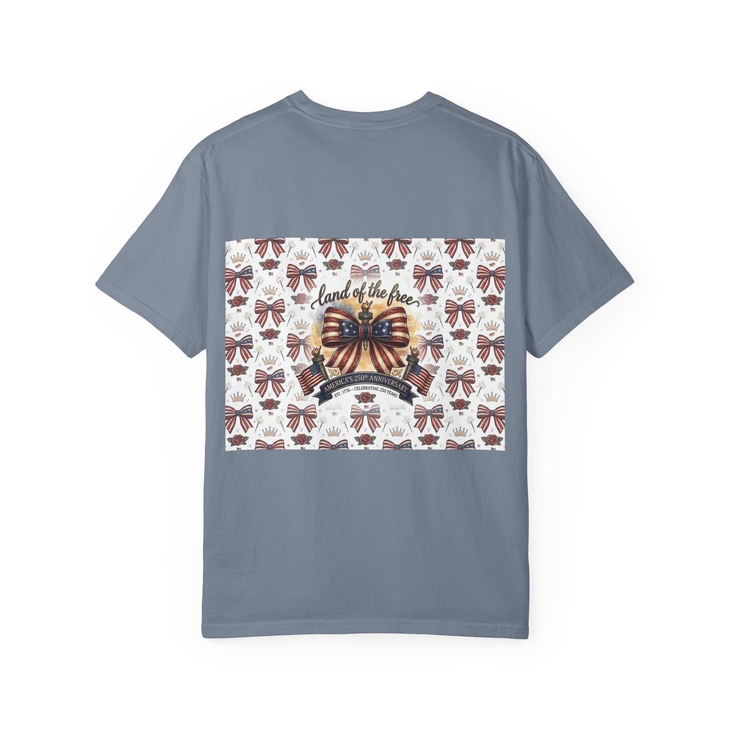 USA 250th Patriotic T-Shirt — American Flag Bow Graphic Tee - Trending Novelties & Gifts