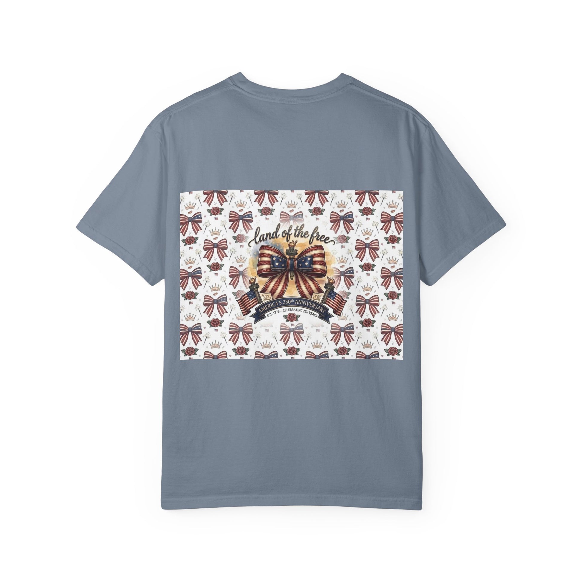 USA 250th Patriotic T-Shirt — American Flag Bow Graphic Tee - Trending Novelties & Gifts