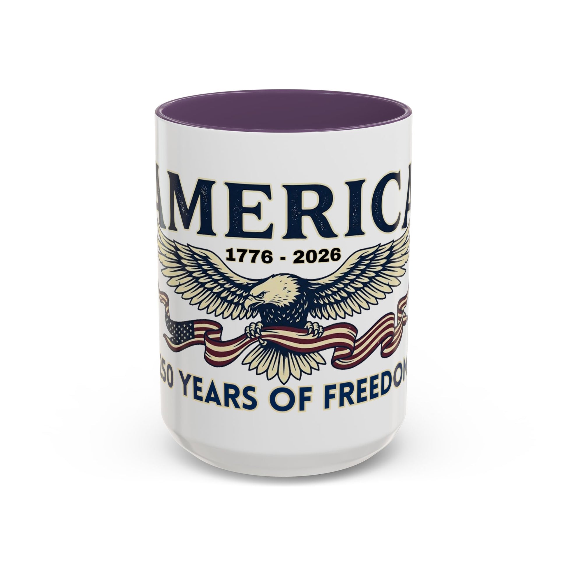 USA 250th ANNIVERSARY Accent Mug  | America  Eagle Coffee Mug — 250 Years of Freedom Accent Mug (11/15oz) - Trending Novelties & Gifts