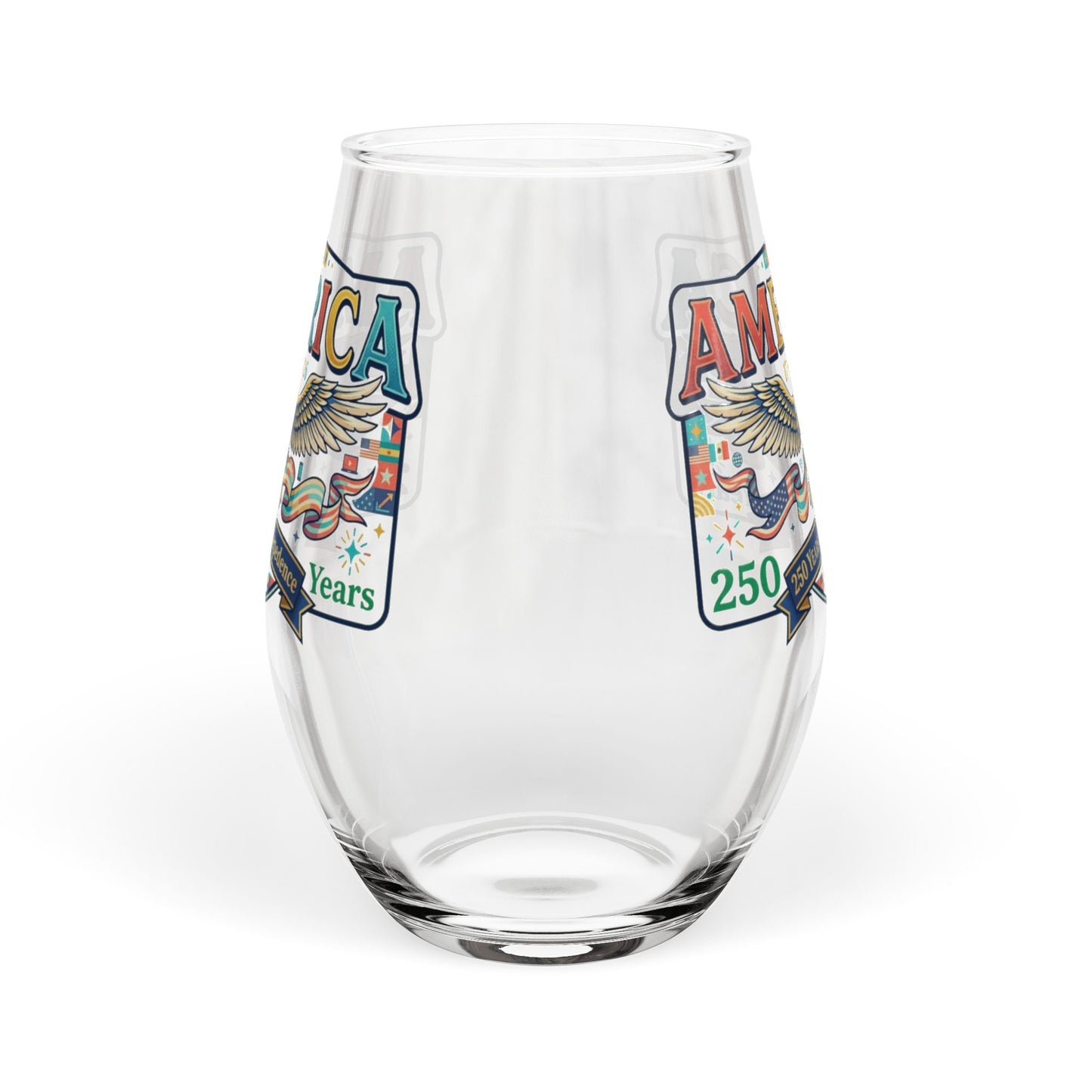 America 250th Anniversary Stemless Wine Glass – USA 250th ANNIVERSARY Stemless Wine Glass - Trending Novelties & Gifts