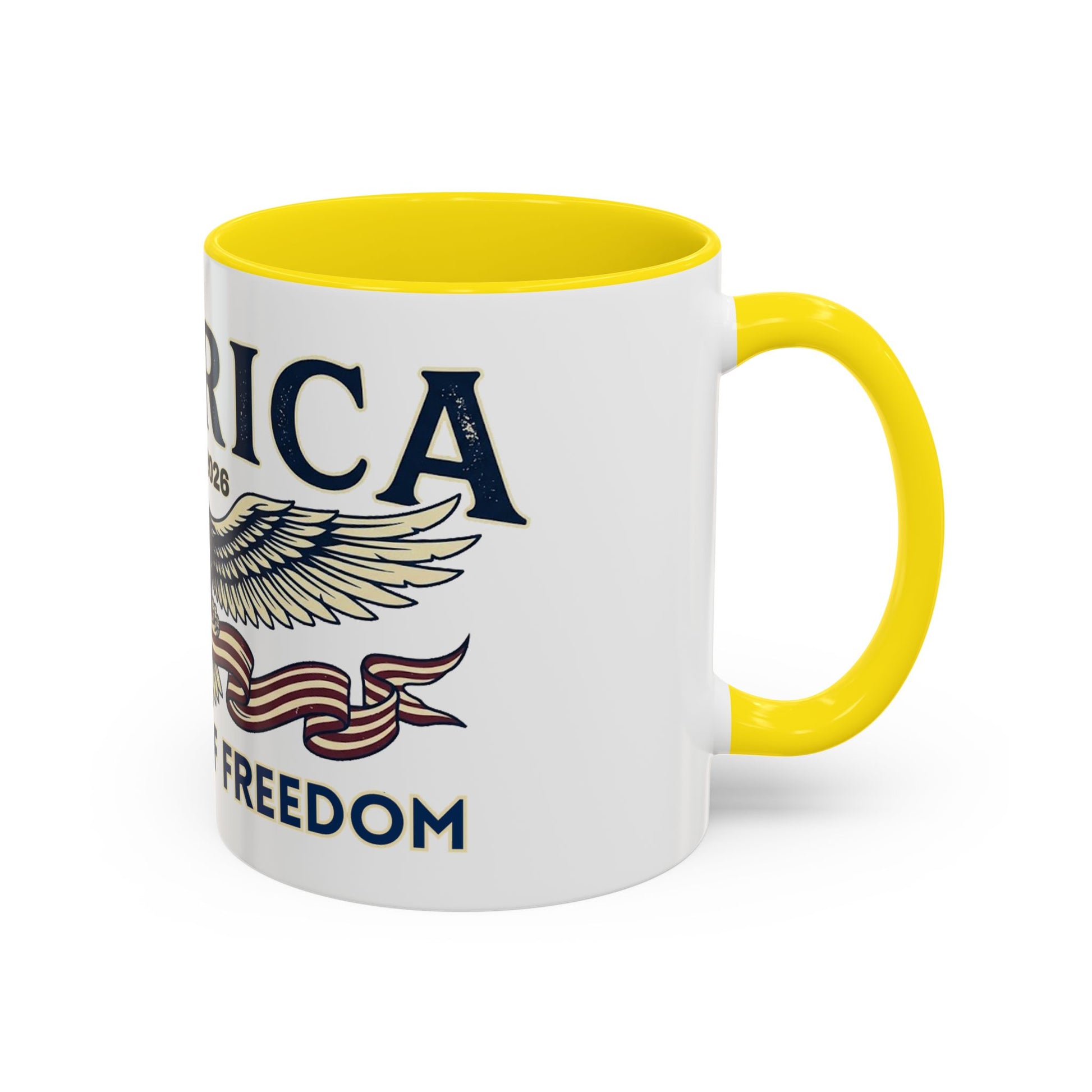 USA 250th ANNIVERSARY Accent Mug  | America  Eagle Coffee Mug — 250 Years of Freedom Accent Mug (11/15oz) - Trending Novelties & Gifts