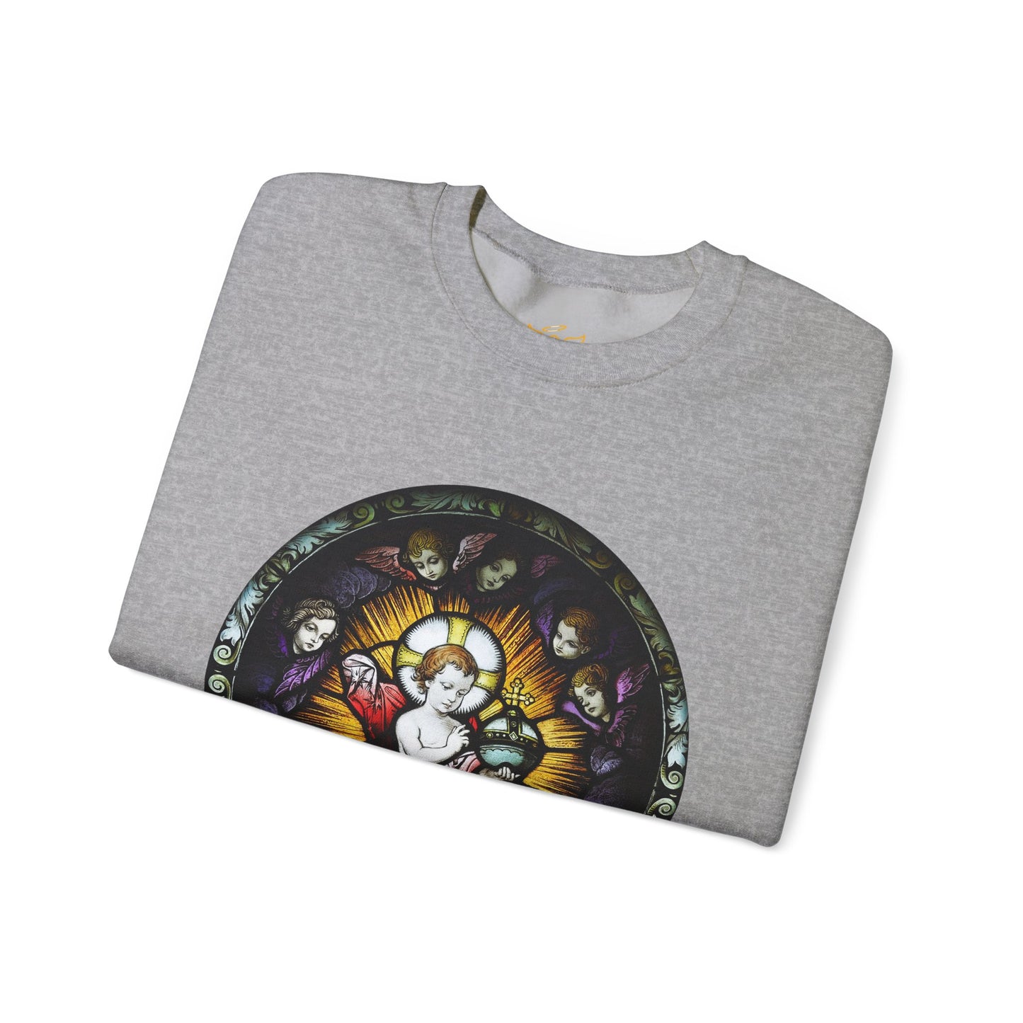 Catholic Stained Glass Designed Baby Jesus  Sweatshirt (CT)