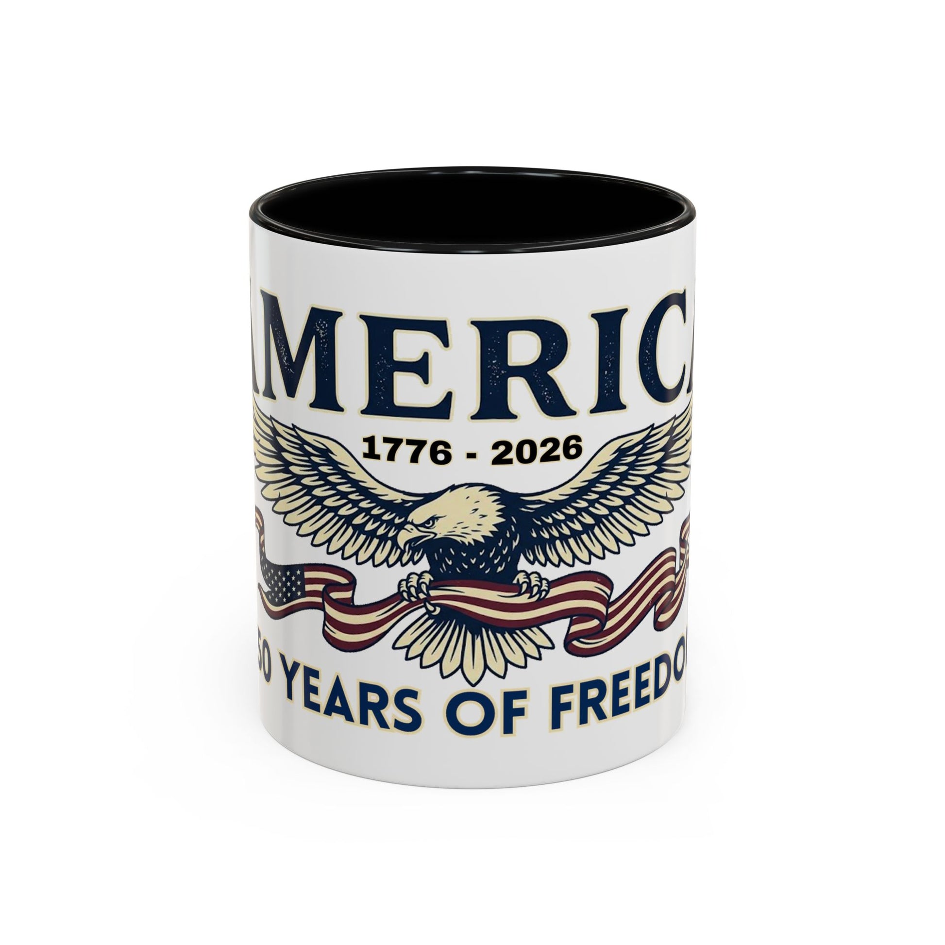 USA 250th ANNIVERSARY Accent Mug  | America  Eagle Coffee Mug — 250 Years of Freedom Accent Mug (11/15oz) - Trending Novelties & Gifts
