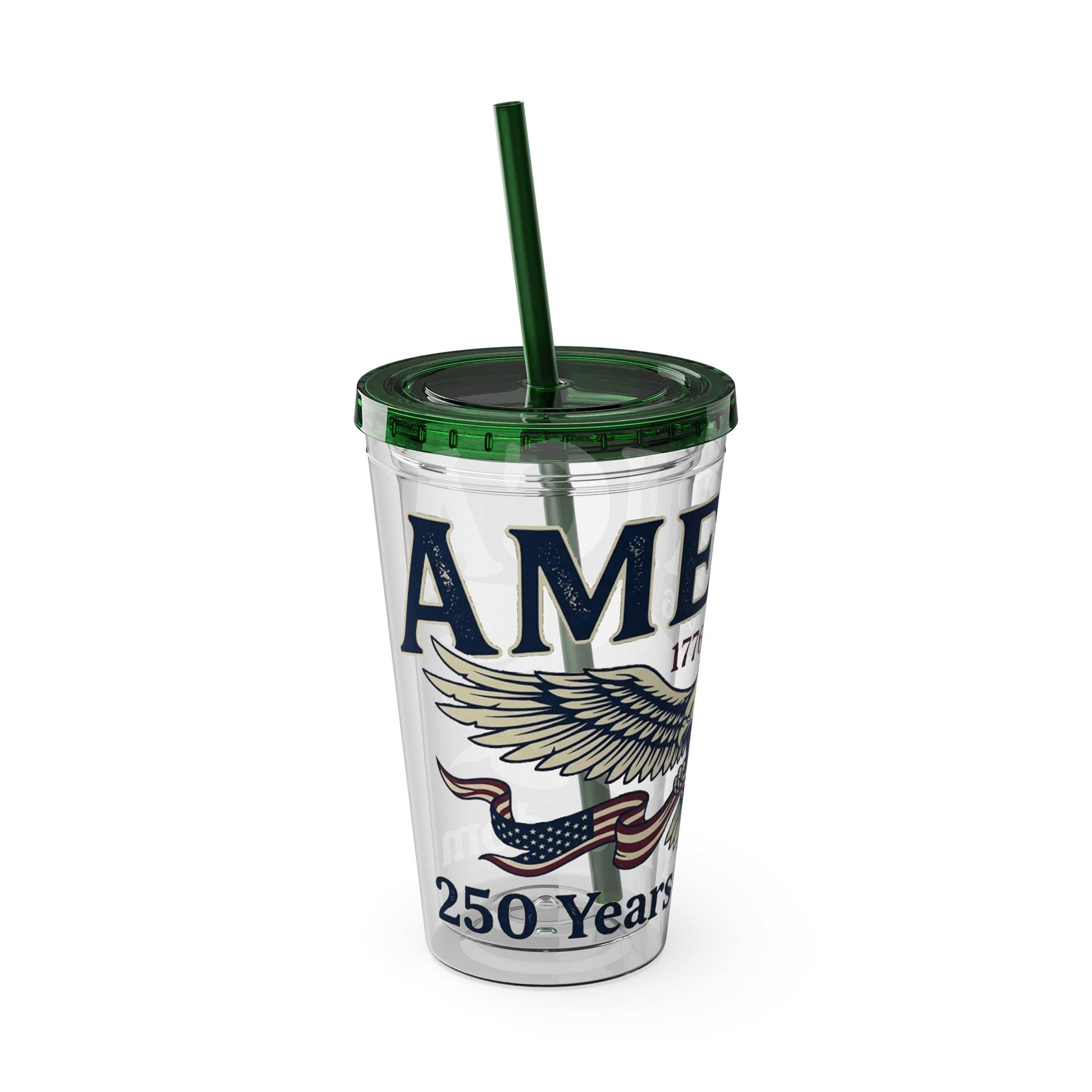 Patriotic 250th Anniversary Eagle Tumbler with Straw — 16oz - Trending Novelties & Gifts