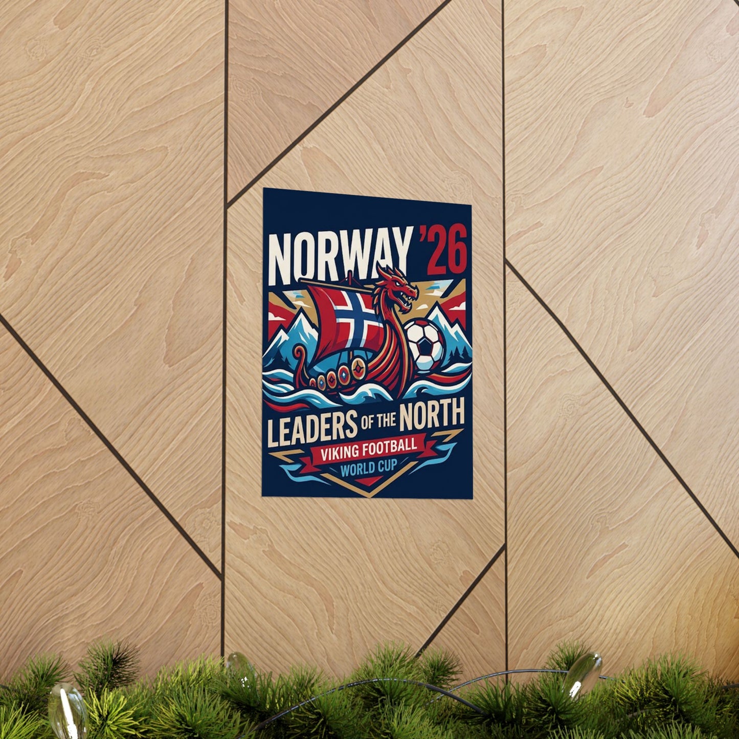 Norway '26 Viking Soccer Poster — Leaders of the North World Cup Print