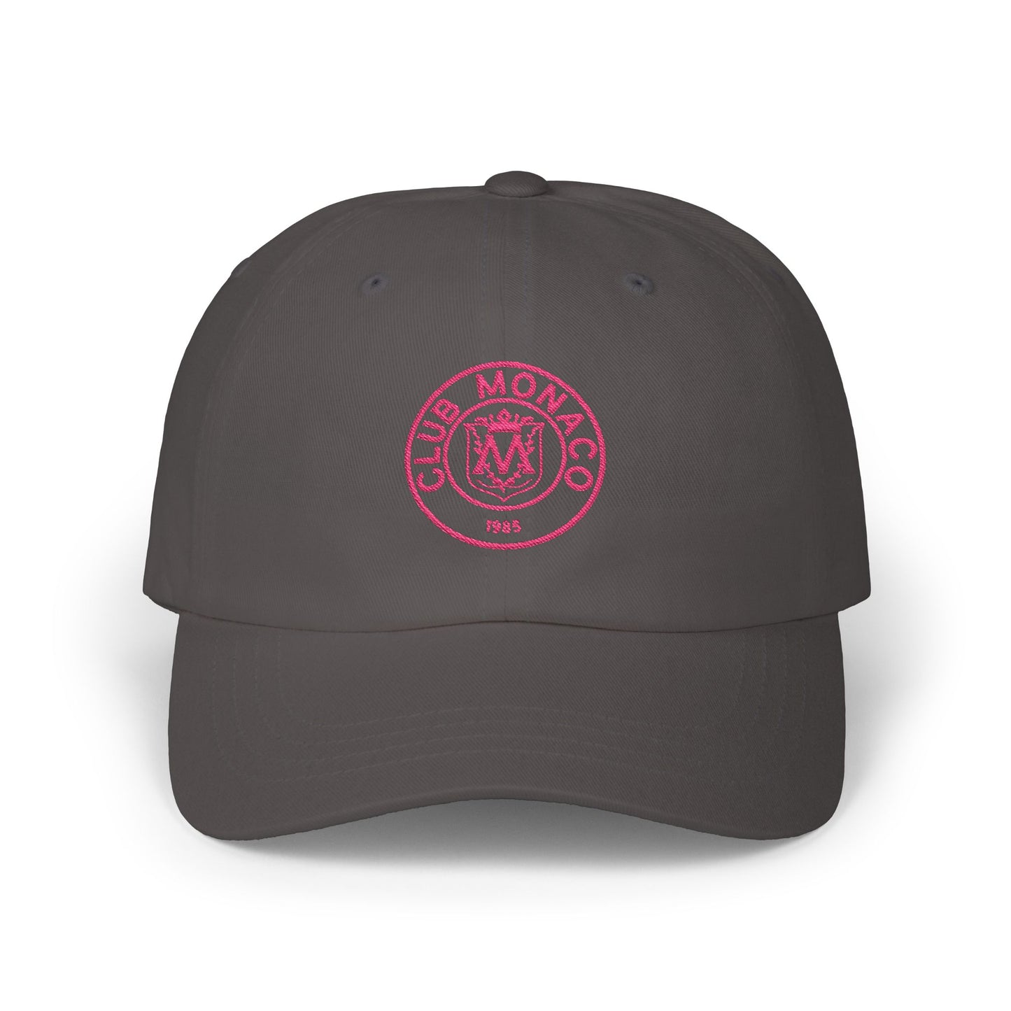 Club Monaco Embroidered Dad Cap — Classic White Baseball Hat (EM)