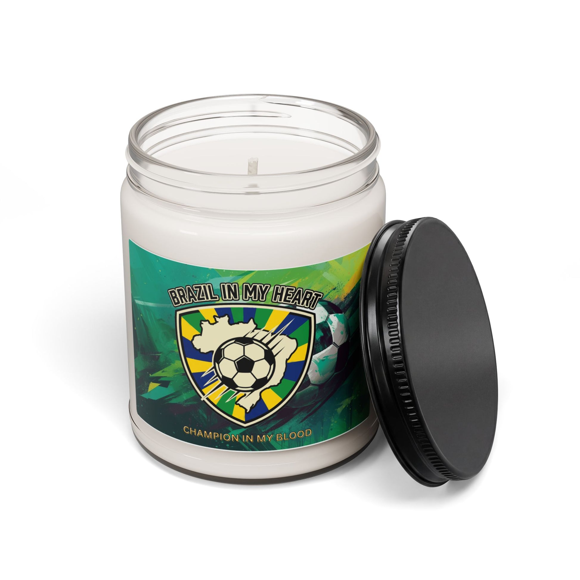 Brazil Pride Soccer Candle | Retro Championship, National Colors - Trending Novelties & Gifts