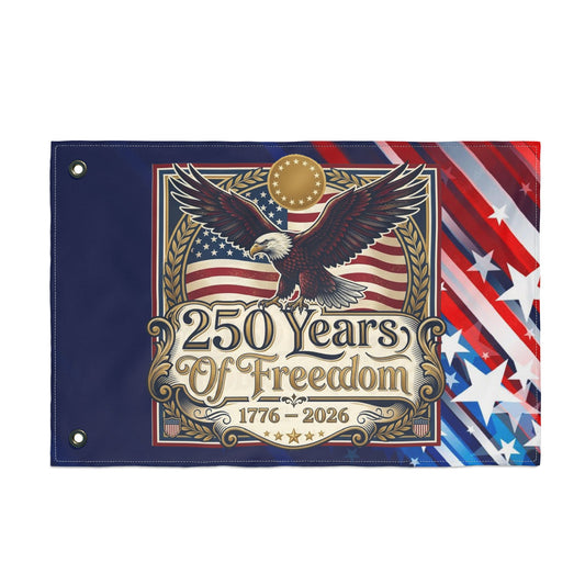 250 Years of Freedom Double-Sided Patriotic Flag -  USA 250th ANNIVERSARY Commemorative Flag - Trending Novelties & Gifts