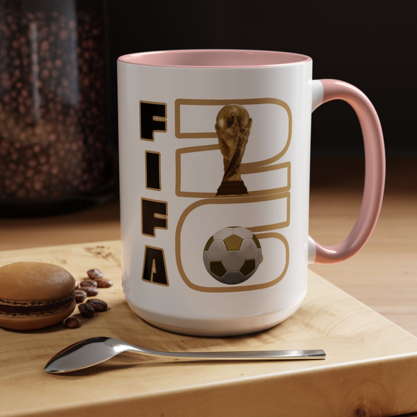 FIFA World Cup '26 Coffee Mug — Soccer Trophy & Ball Graphic 11/15oz