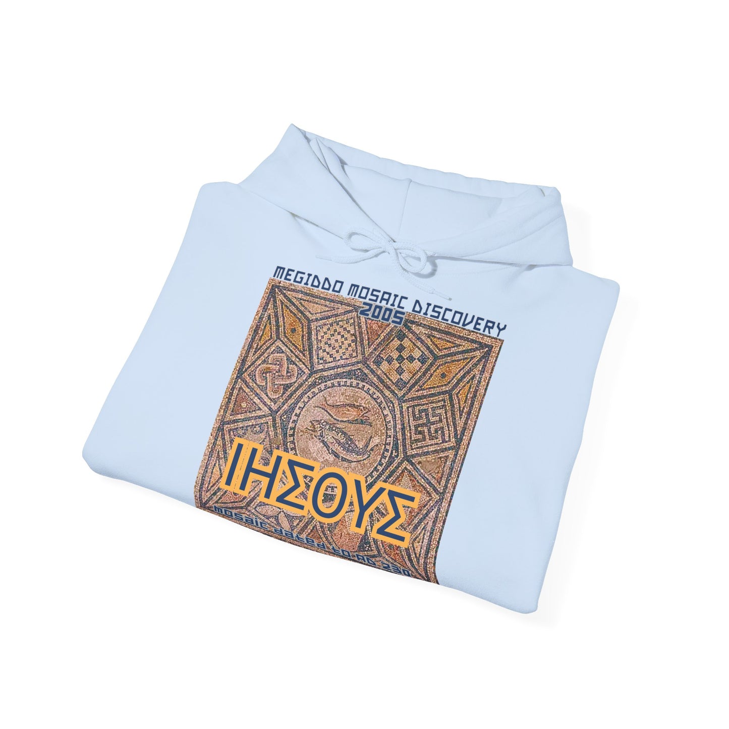 Megiddo Mosaic Souvenir Unisex Hoodie - Catholic Faith Souvenir Hoodie, Christian Vintage Hoodie, MMD.