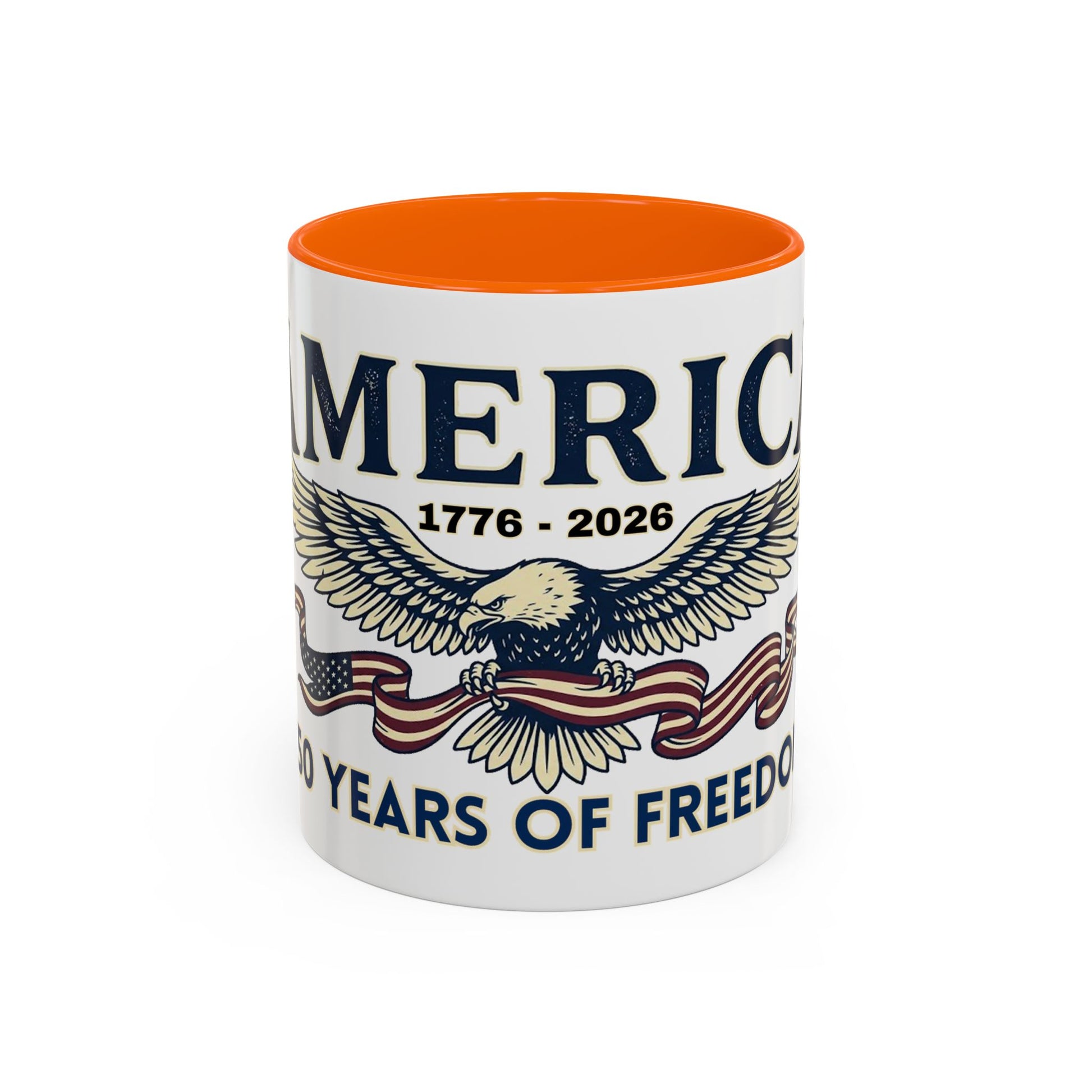 USA 250th ANNIVERSARY Accent Mug  | America  Eagle Coffee Mug — 250 Years of Freedom Accent Mug (11/15oz) - Trending Novelties & Gifts