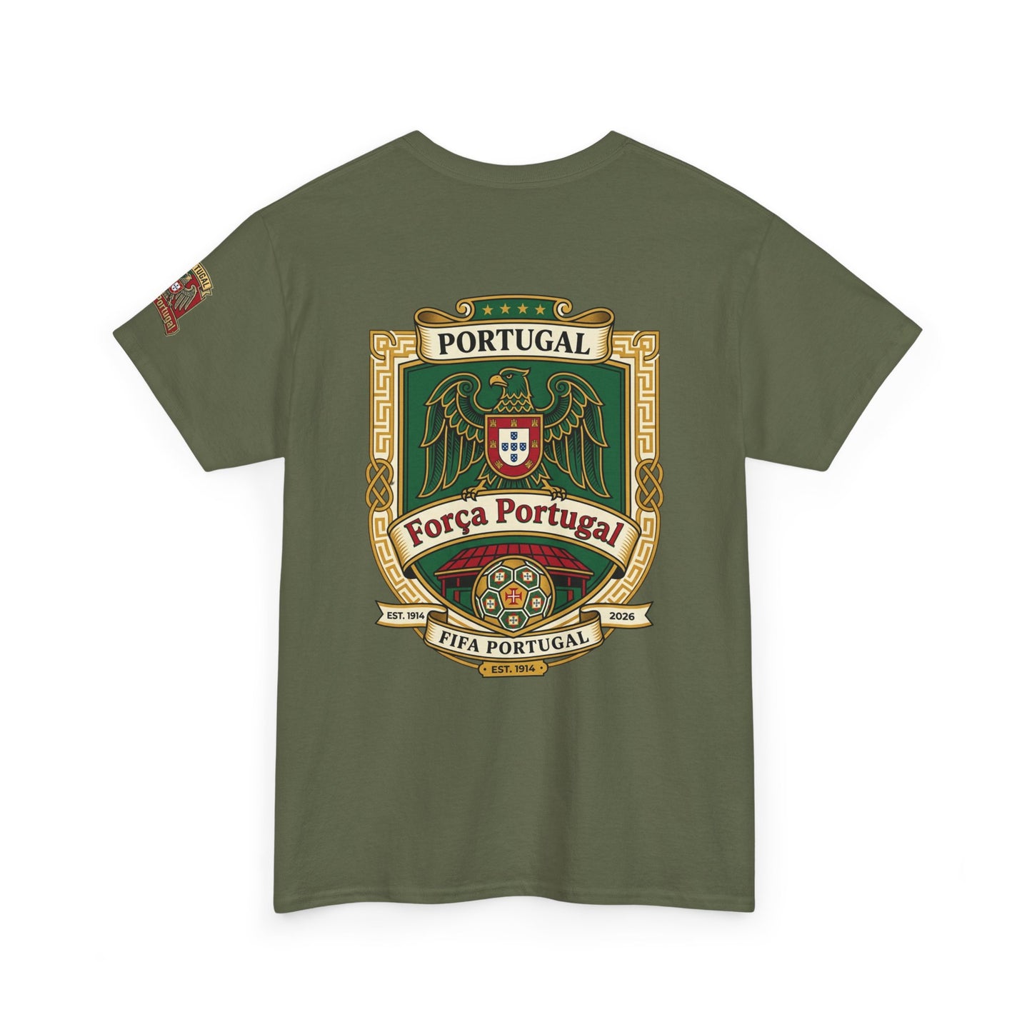 Portugal Soccer Team Fan T‑Shirt — Vintage Portugal Soccer Crest Tee
