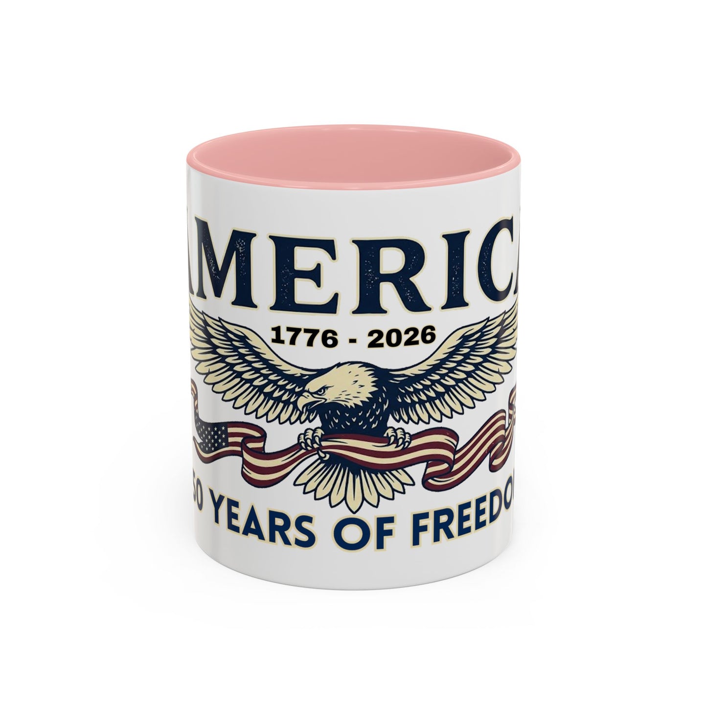 USA 250th ANNIVERSARY Accent Mug  | America  Eagle Coffee Mug — 250 Years of Freedom Accent Mug (11/15oz) - Trending Novelties & Gifts