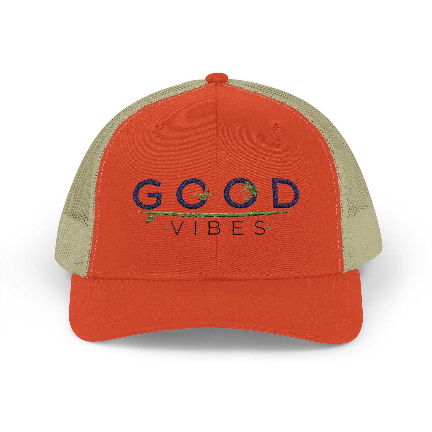 Good Vibes Trucker Cap - Summer Colorful Embroidered Snapback Cap - Trending Novelties & Gifts