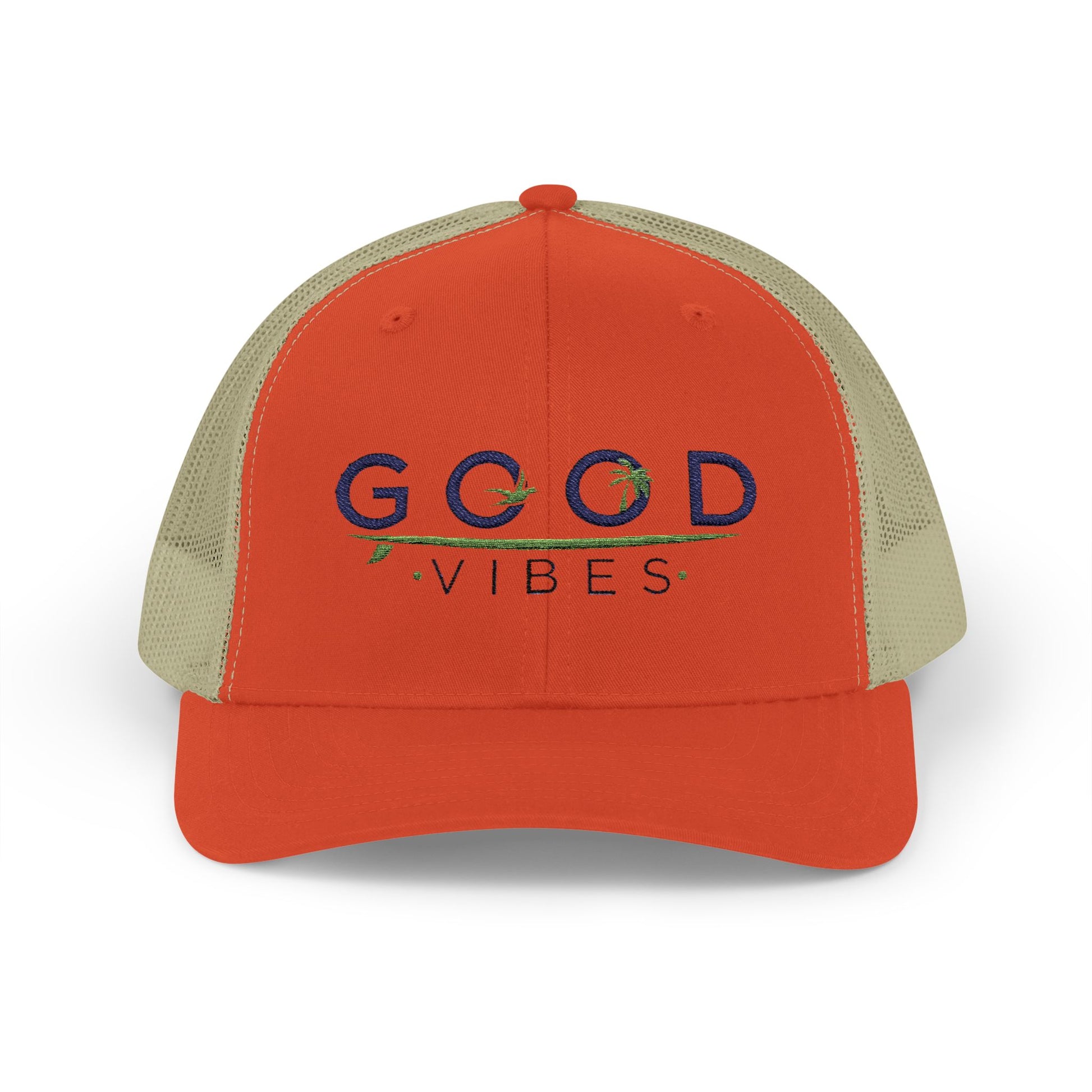 Good Vibes Trucker Cap - Summer Colorful Embroidered Snapback Cap - Trending Novelties & Gifts