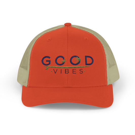 Good Vibes Trucker Cap - Summer Colorful Embroidered Snapback Cap - Trending Novelties & Gifts