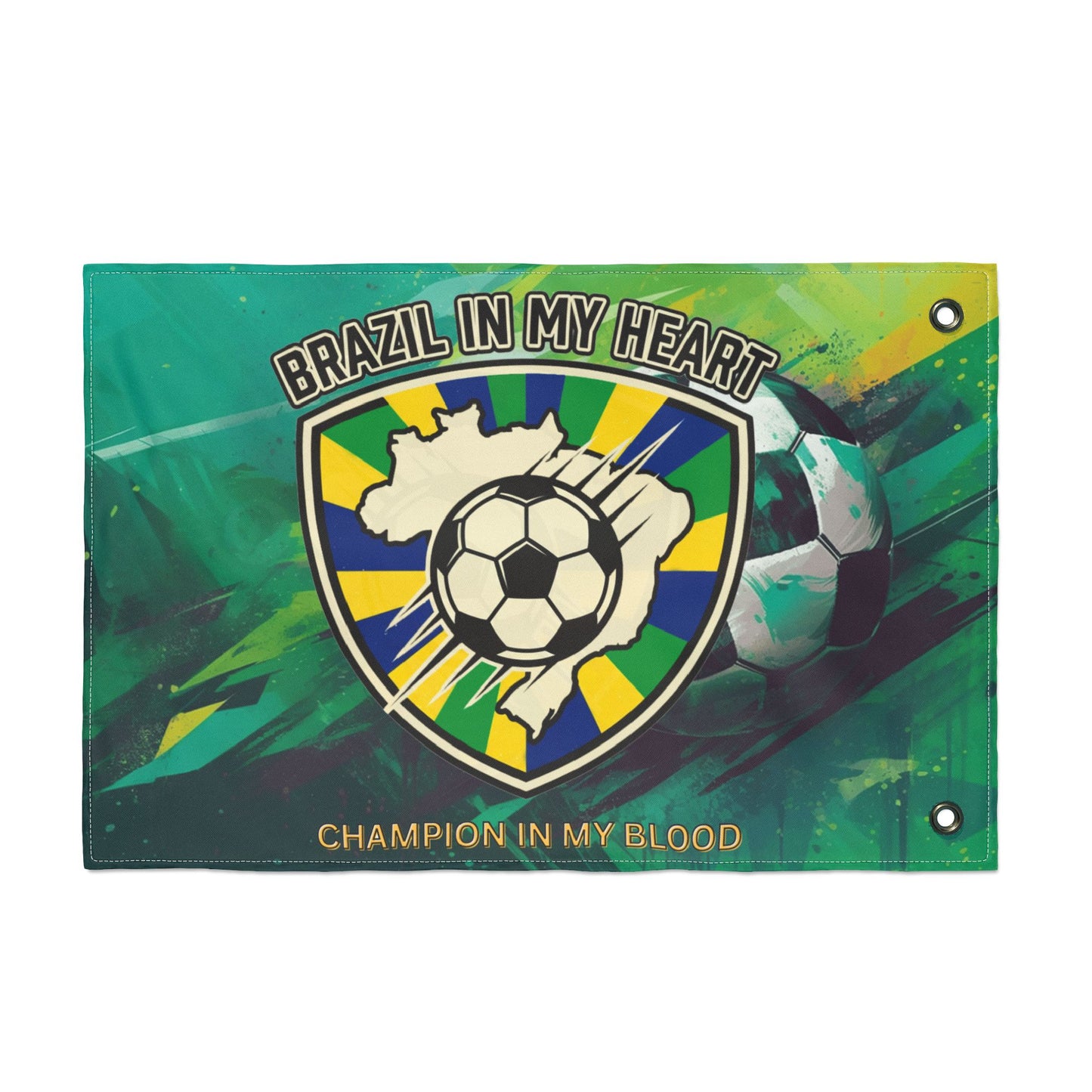 Brazil Soccer Double-Sided Flag – "Brazil In My Heart" Football Banner - Trending Novelties & Gifts