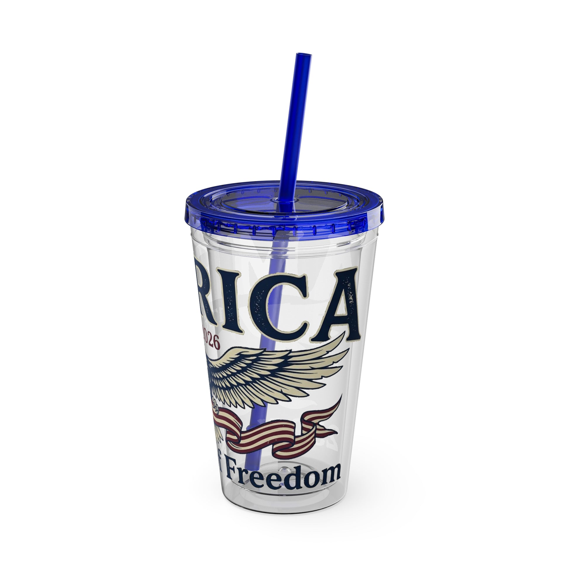 Patriotic 250th Anniversary Eagle Tumbler with Straw — 16oz - Trending Novelties & Gifts