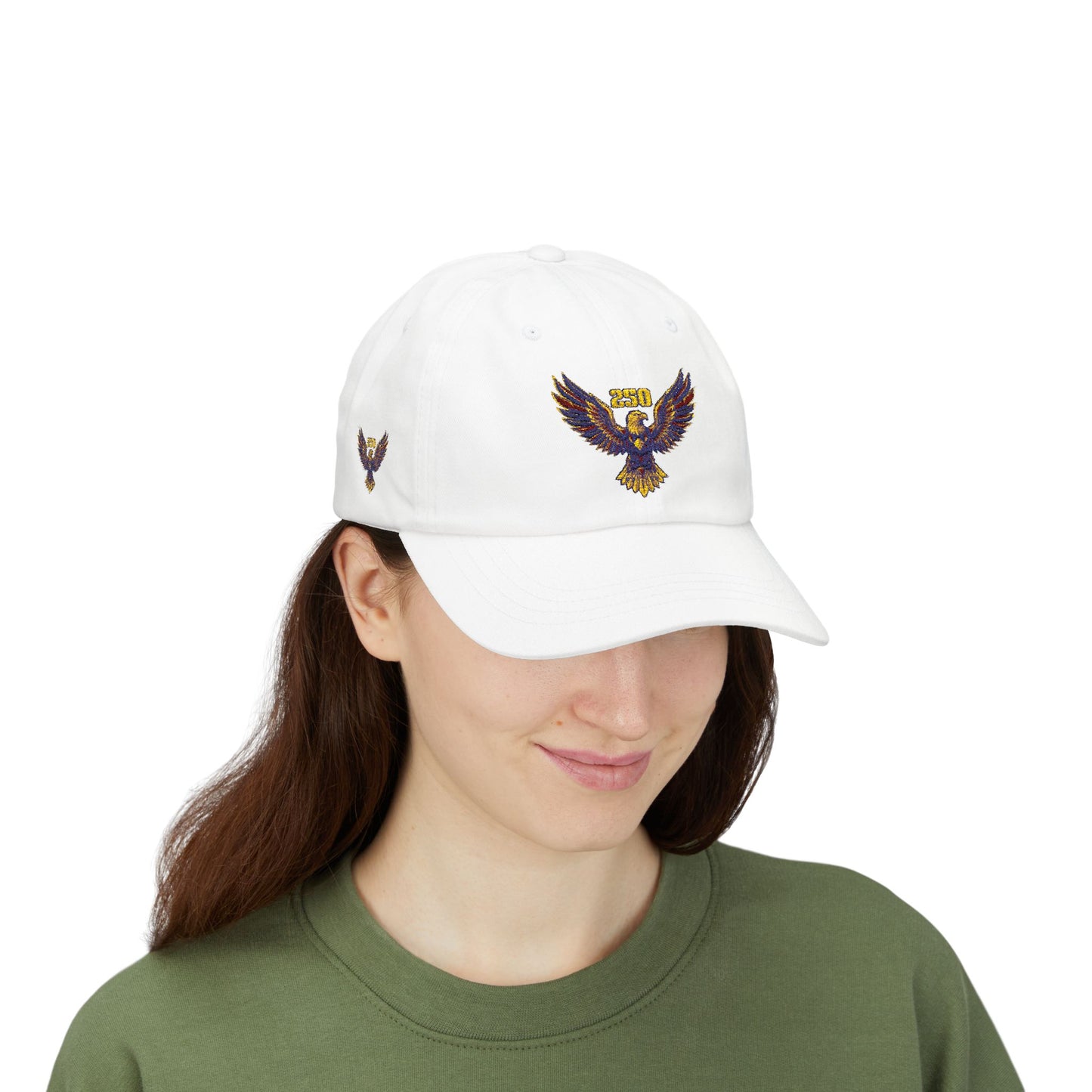 Embroidered Eagle Dad Cap — Vintage Patriot Baseball Cap (USA 250th)
