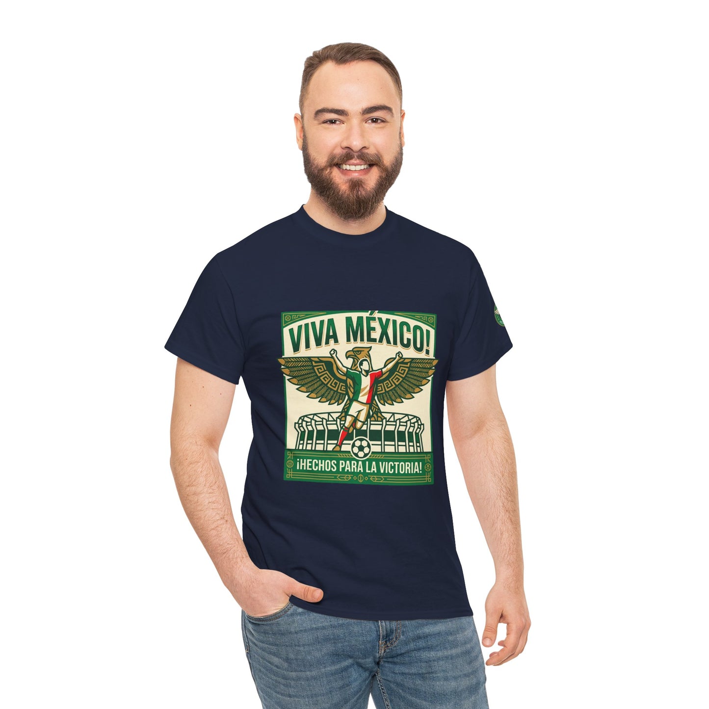 Viva México Soccer Tee — Patriotic Mexican Eagle Design (Hechos Para la Victoria)