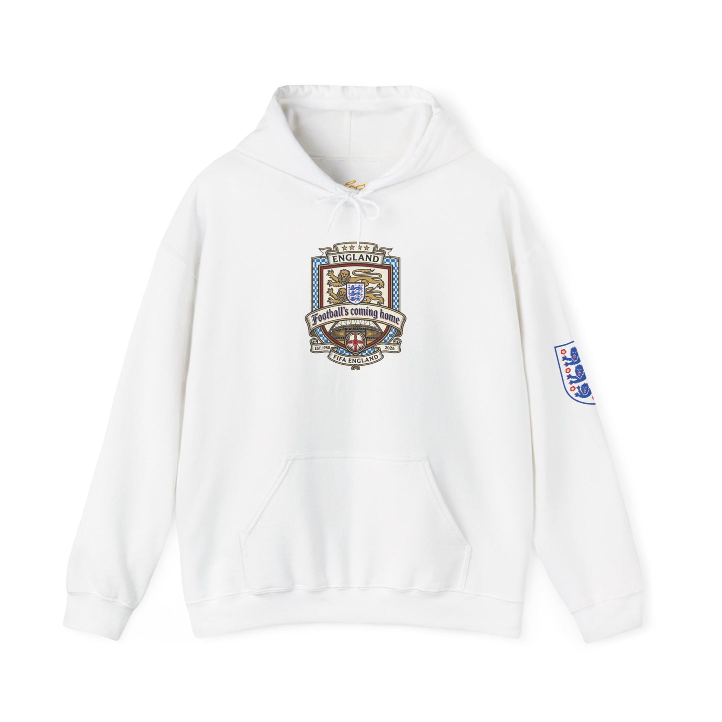 England Football Crest Hoodie - "Football's Coming Home" Soccer Fan Pullover