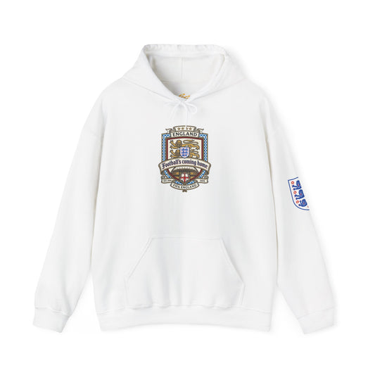 England Football Crest Hoodie - "Football's Coming Home" Soccer Fan Pullover