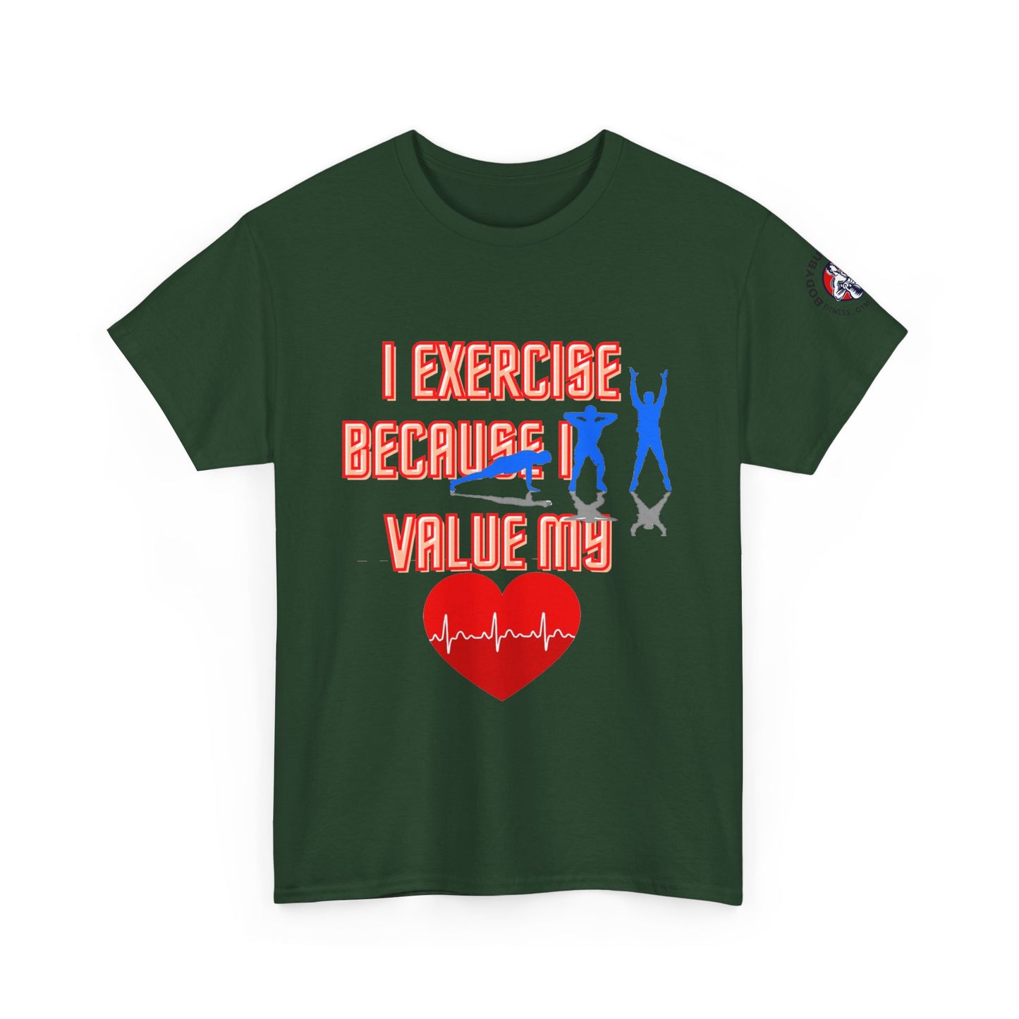 Fitness Quotes on Heart Unisex Heavy Cotton Tee. FQT