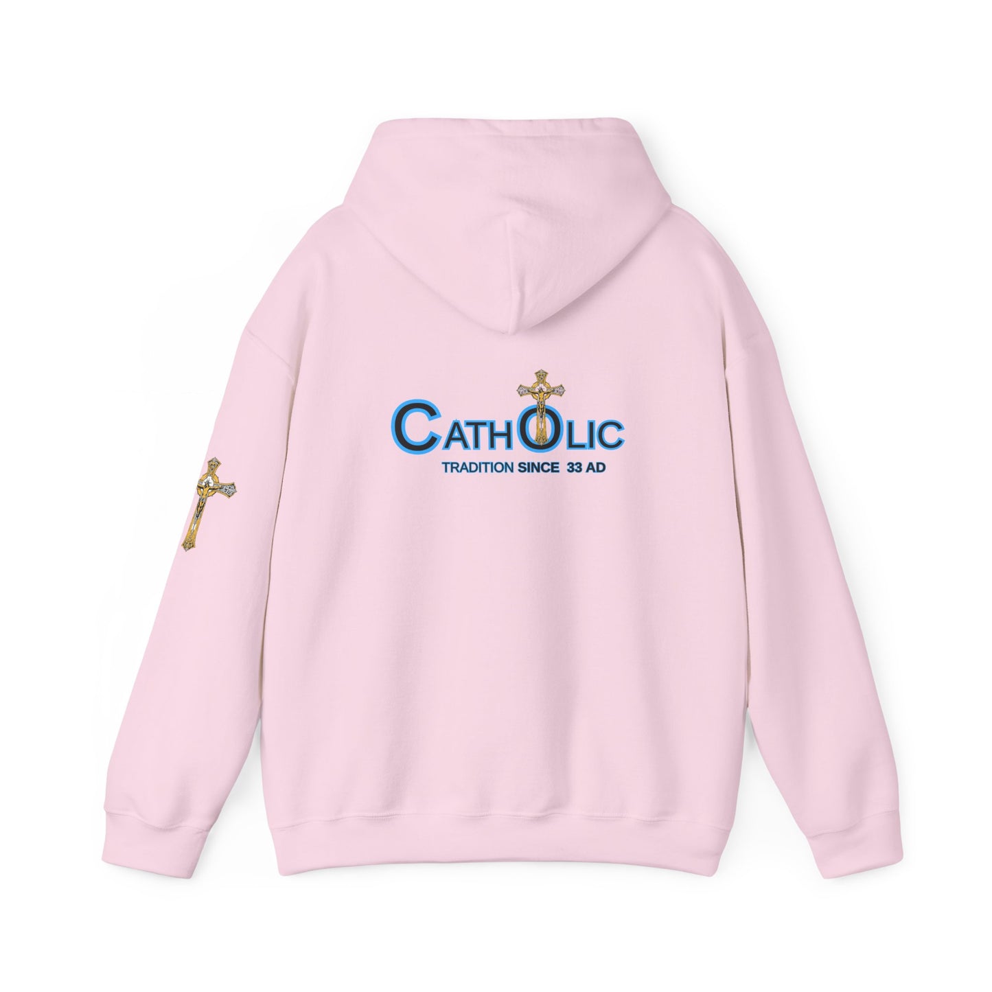 Catholic Hoodie - "Catholic: Tradition Since 33 AD" Pullover with Cross Accent (CT)