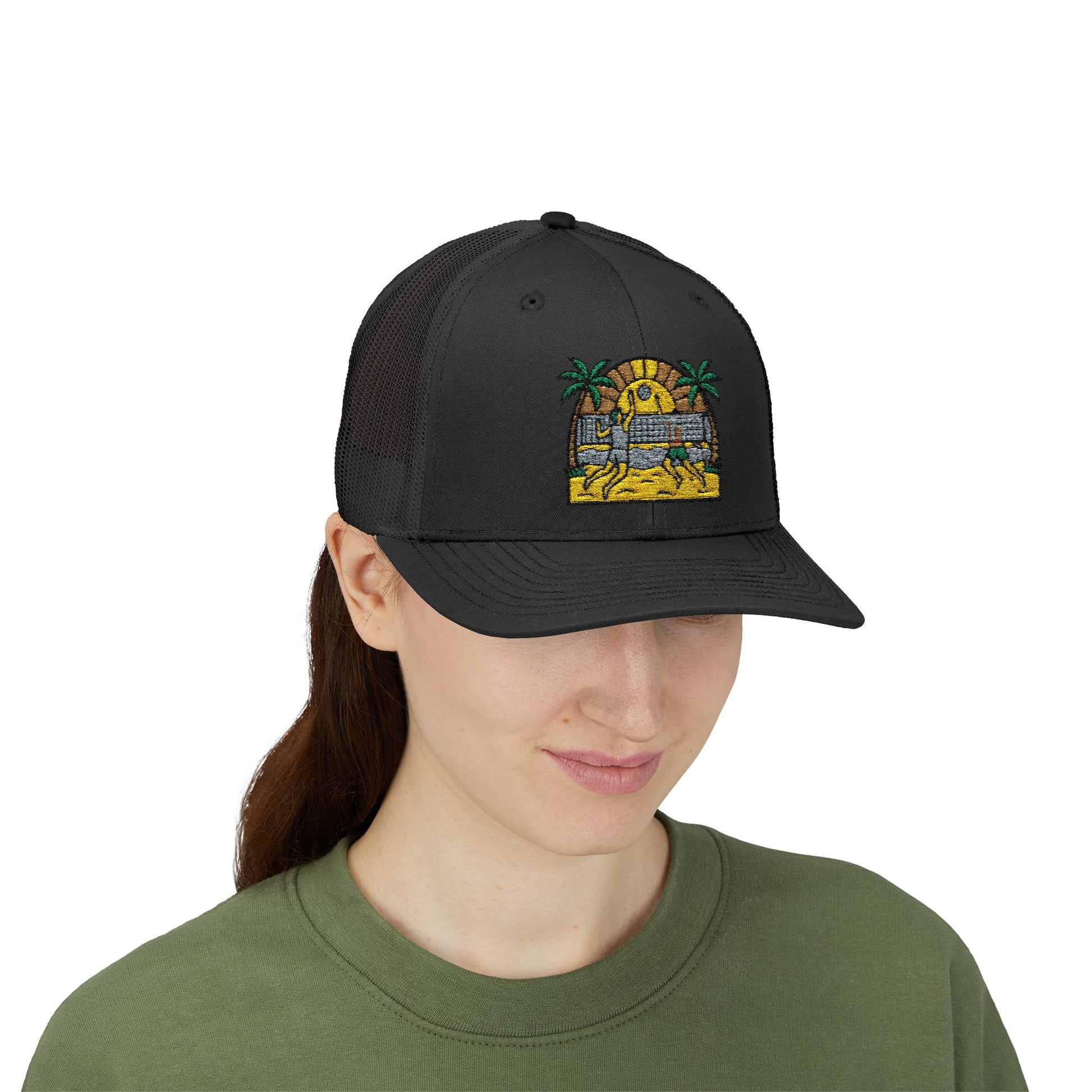 Beach Volleyball Snapback Trucker Cap — Summer Beach Volleyball Embroidered Cap - Trending Novelties & Gifts