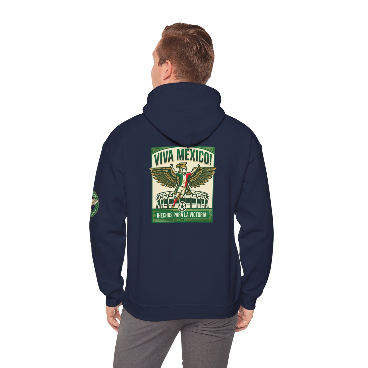 Viva México Soccer Hoodie — Retro Eagle Mexican Pride Graphic