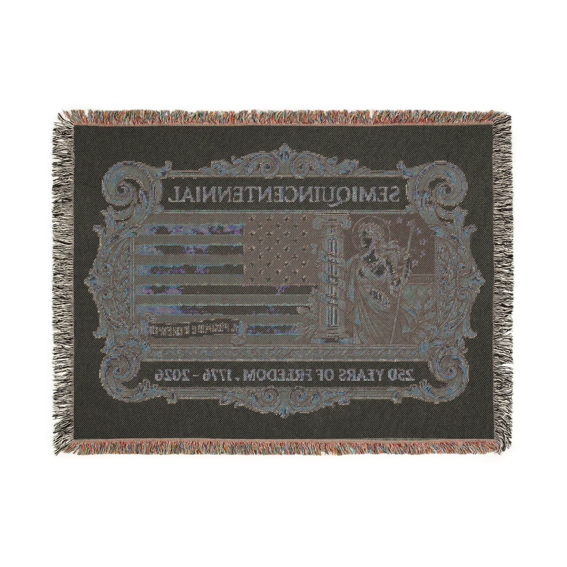 USA 250th ANNIVERSARY (SemiQuinCentennial) Woven Blanket – 250 Years of Freedom USA Flag Throw - Trending Novelties & Gifts