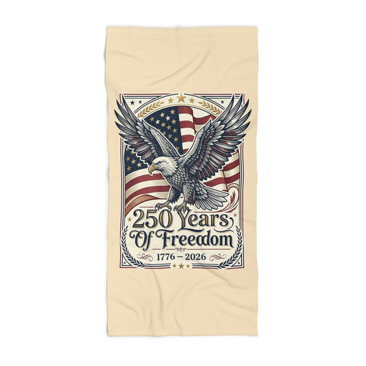250 Years of Freedom Eagle Beach Towel — A USA 250th ANNIVERSARY Patriotic Design Beach Towel - Trending Novelties & Gifts