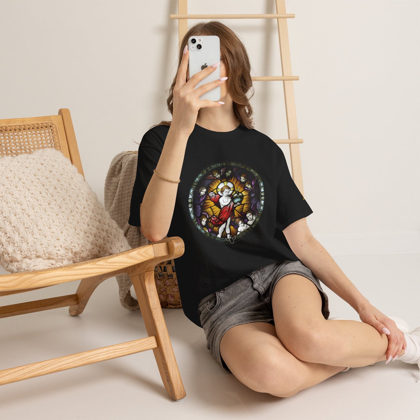 Baby Jesus Tee — Christian Stained Glass Graphic T‑Shirt (CT)