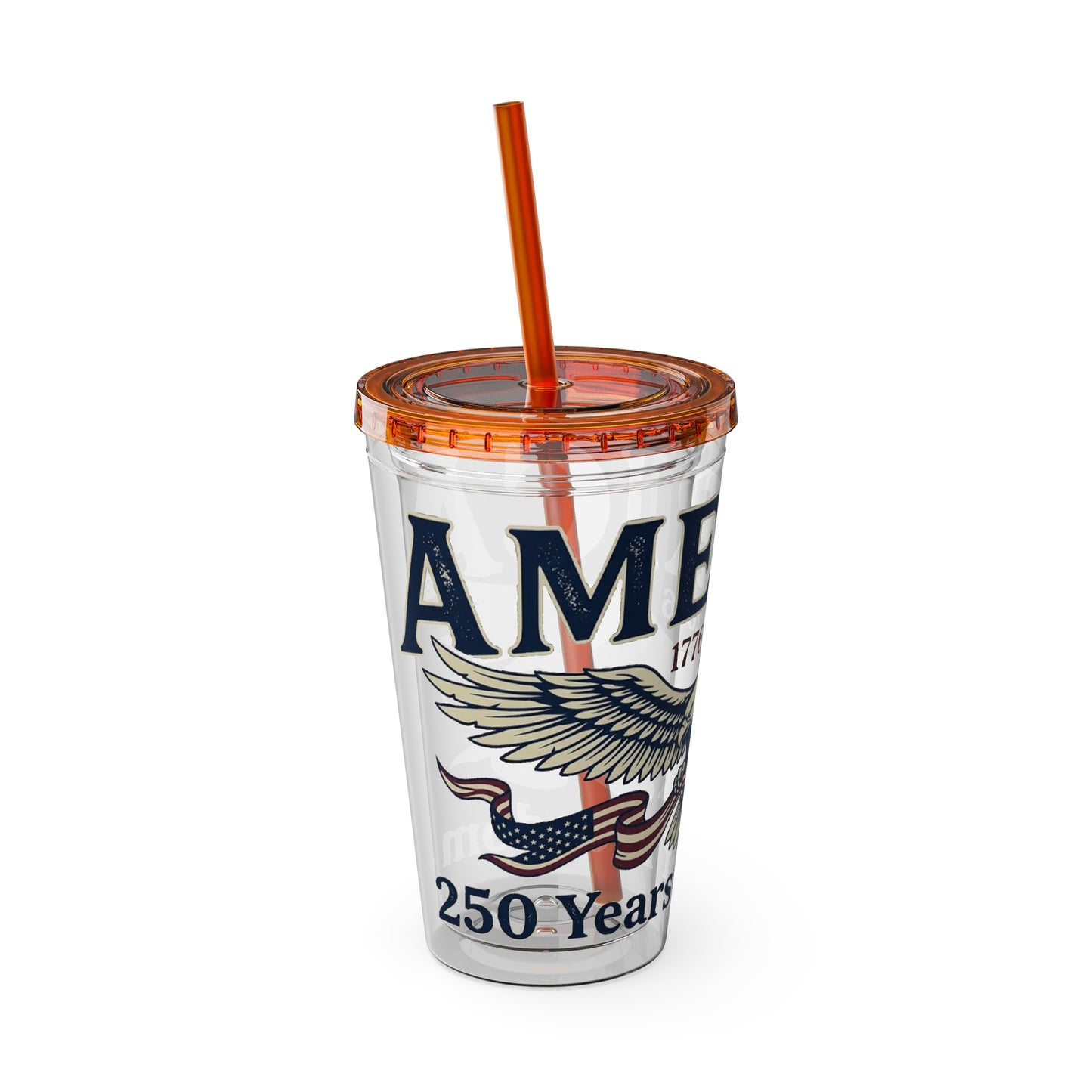 Patriotic 250th Anniversary Eagle Tumbler with Straw — 16oz - Trending Novelties & Gifts