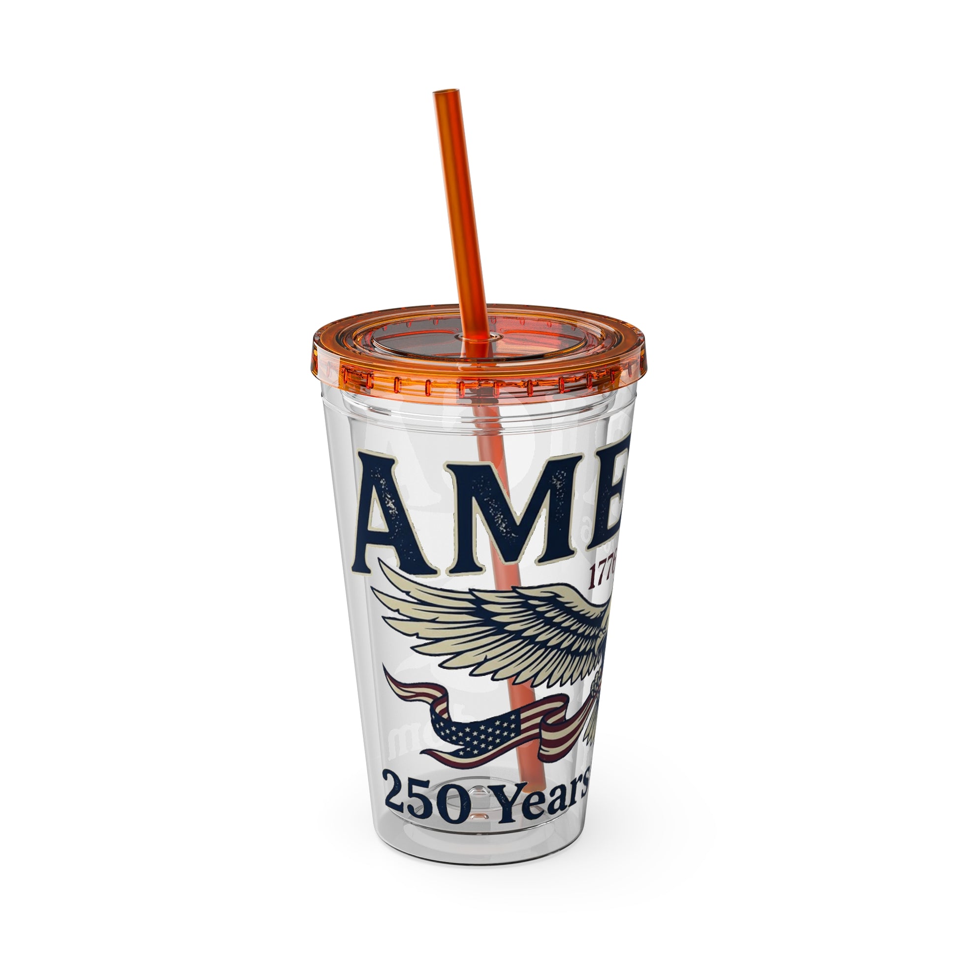 Patriotic 250th Anniversary Eagle Tumbler with Straw — 16oz - Trending Novelties & Gifts