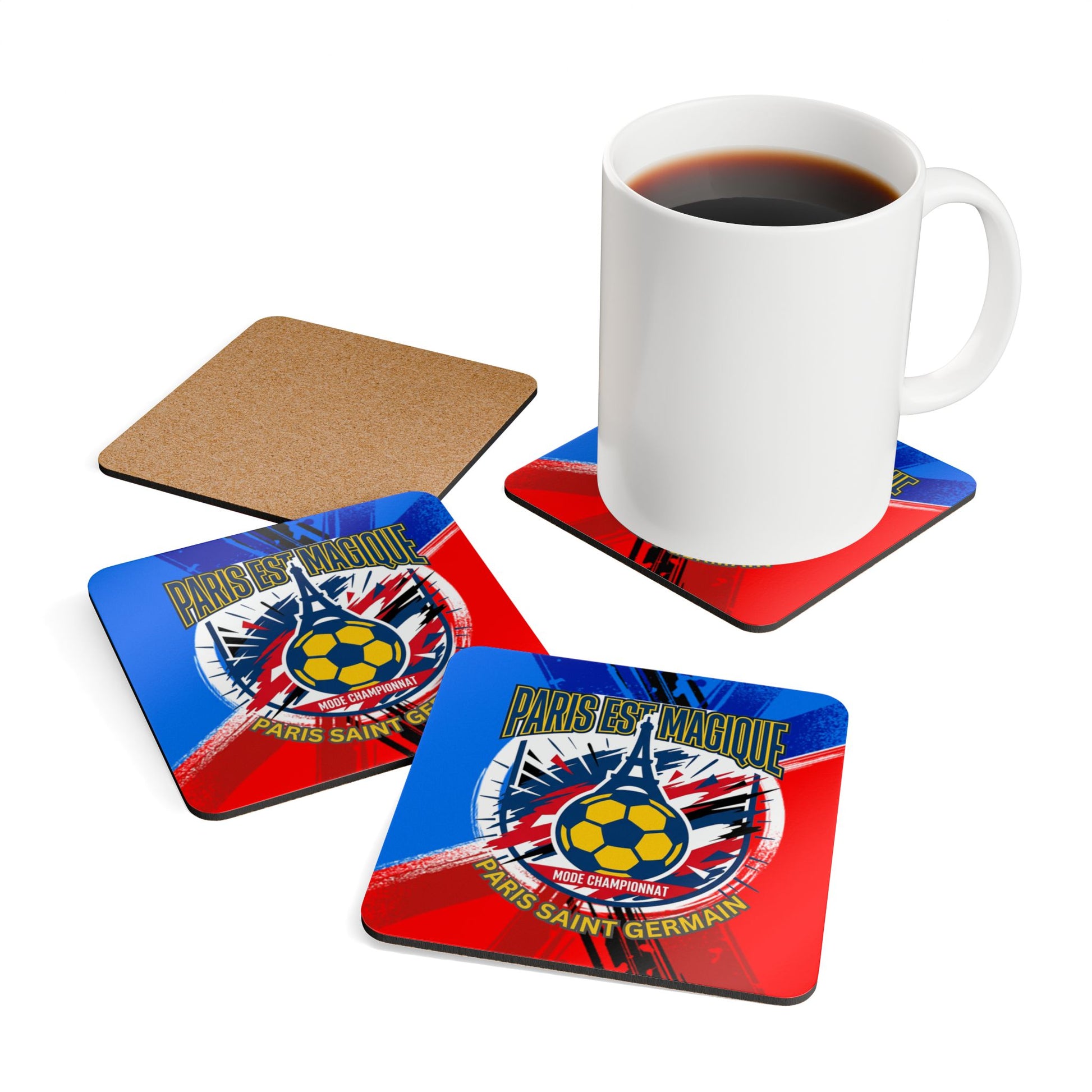Paris Saint-Germain Soccer Cork Coaster Set – "Paris Est Magique" Team Drink Coasters - Trending Novelties & Gifts